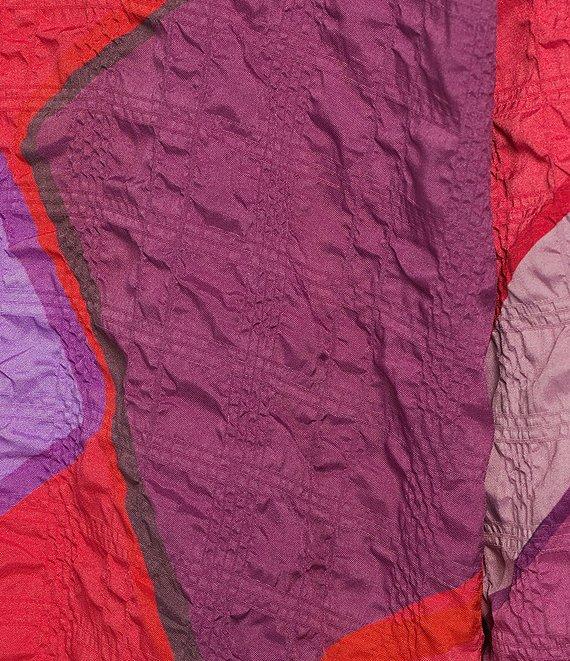 IC Collection Waffle Knit Geometric Color Block Open Collar Bracelet Sleeve Jacket Product Image