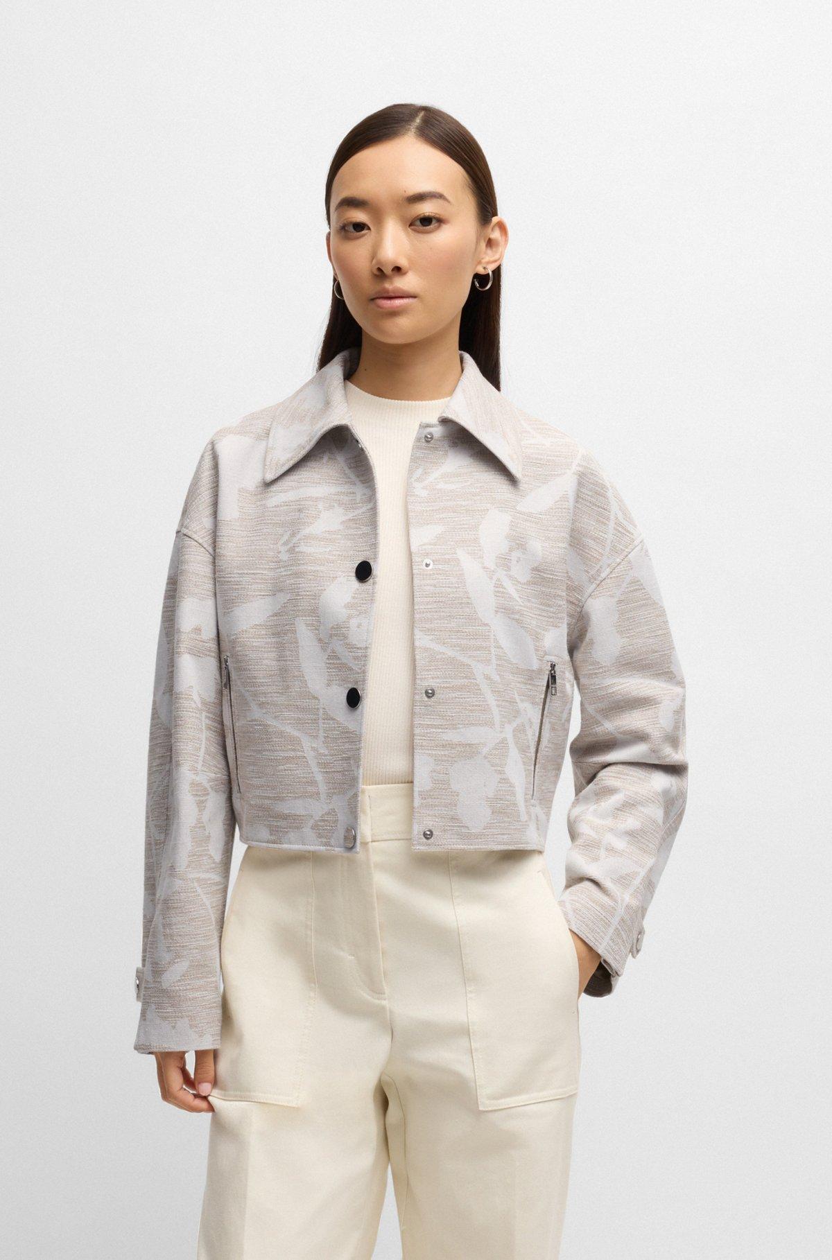 Relaxed-fit blazer with floral structure Product Image