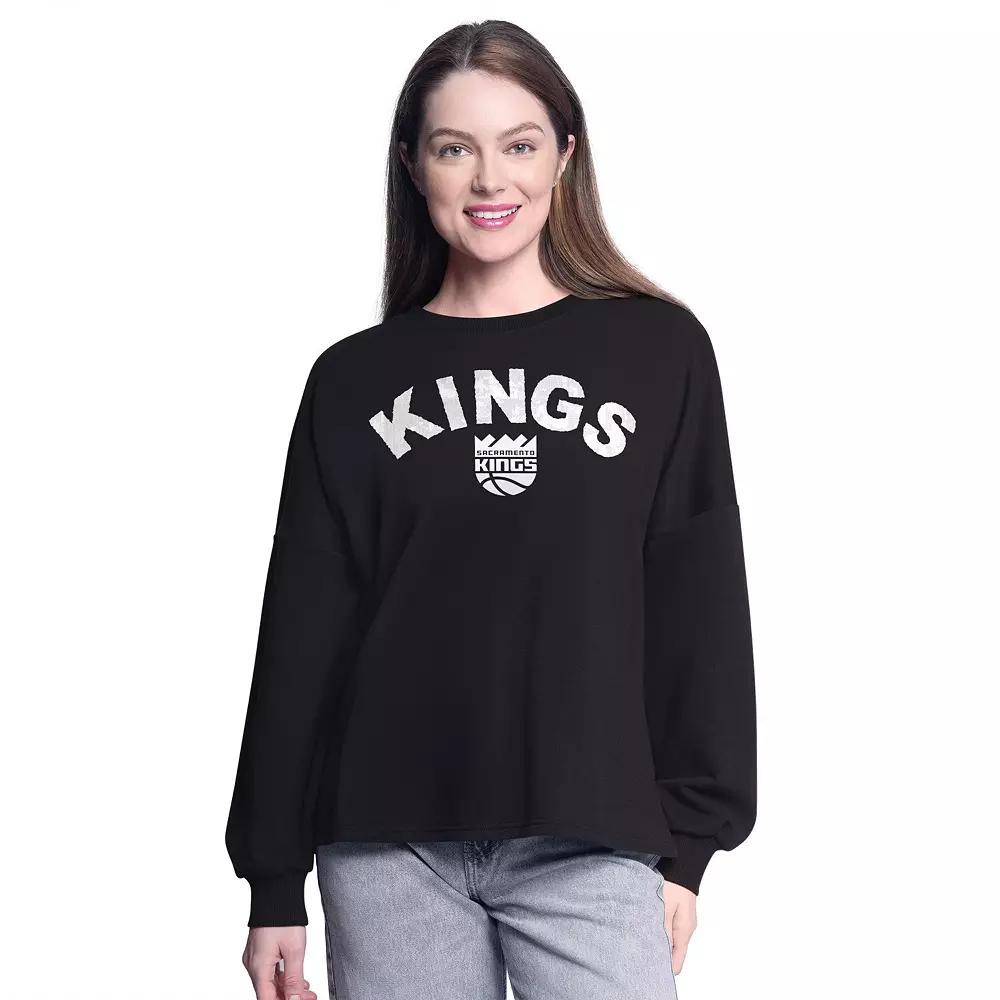 Women's G-III 4Her by Carl Banks Black Sacramento Kings Athletic Pullover Sweatshirt,  Product Image