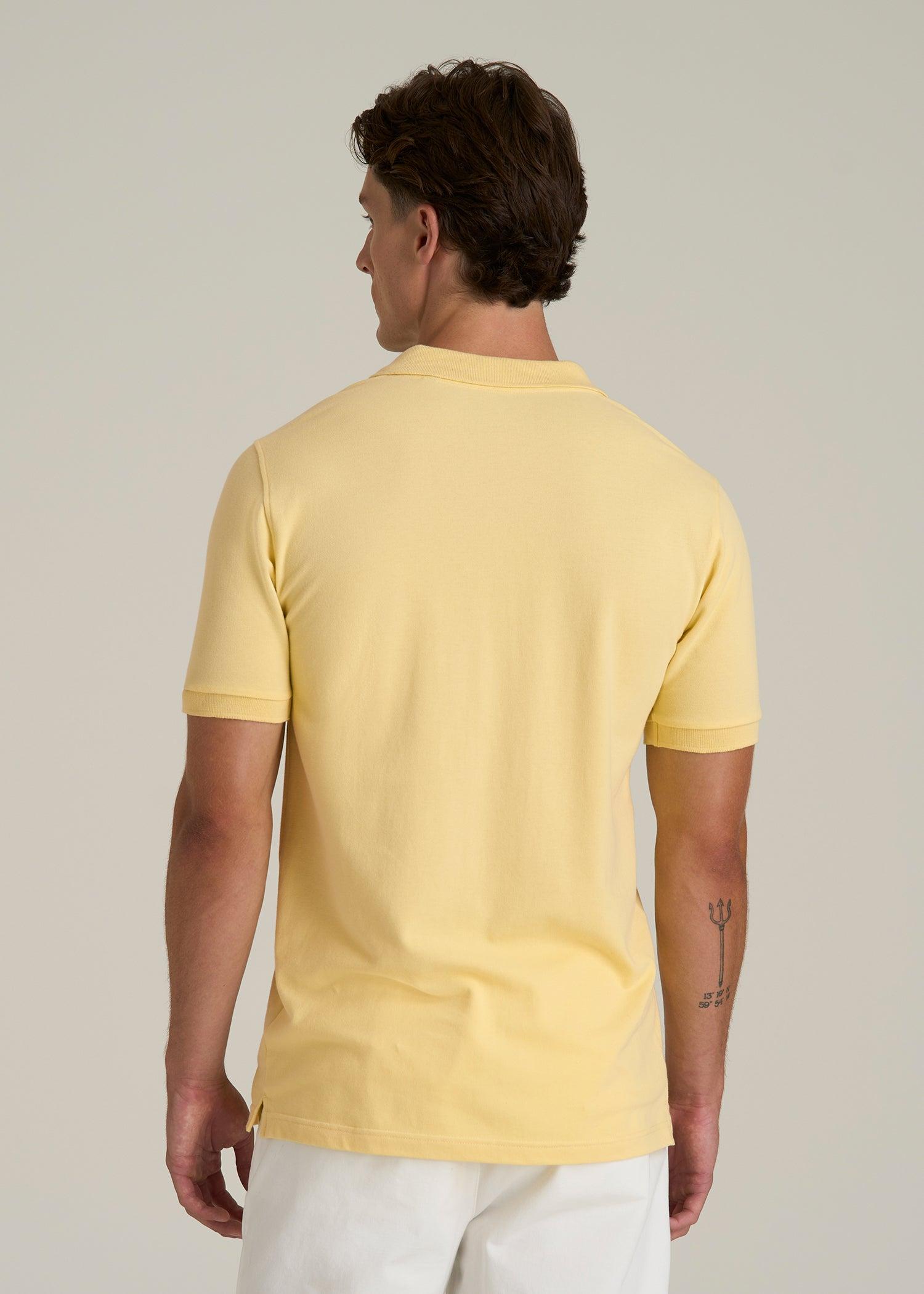 Classic Polo with Embroidered Logo for Tall Men in Lemon Drop Male Product Image