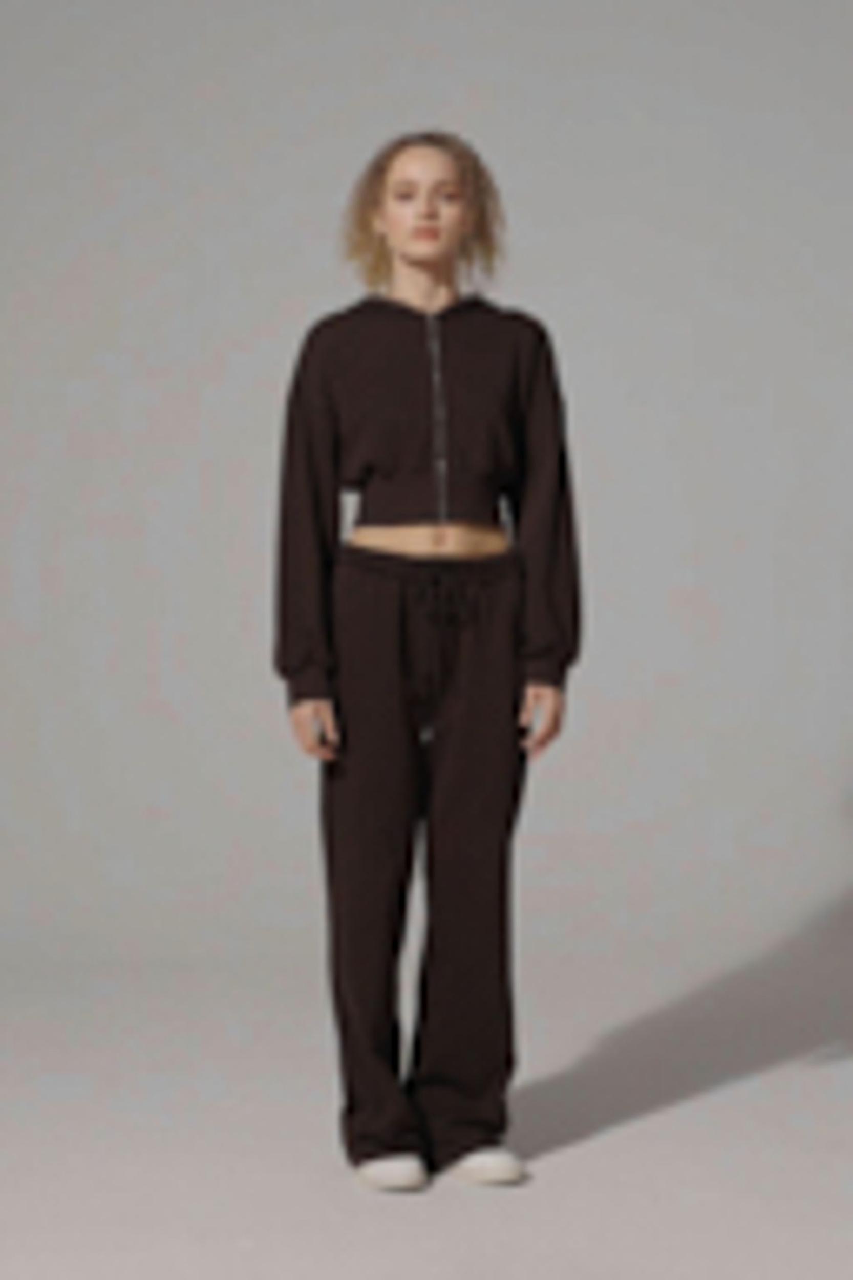 LILYSILK SILKERRY Womens Cropped Zip Up Hoodie | 100% Silk Loops | Cozy Zip-Up Jacket | Espresso L Product Image