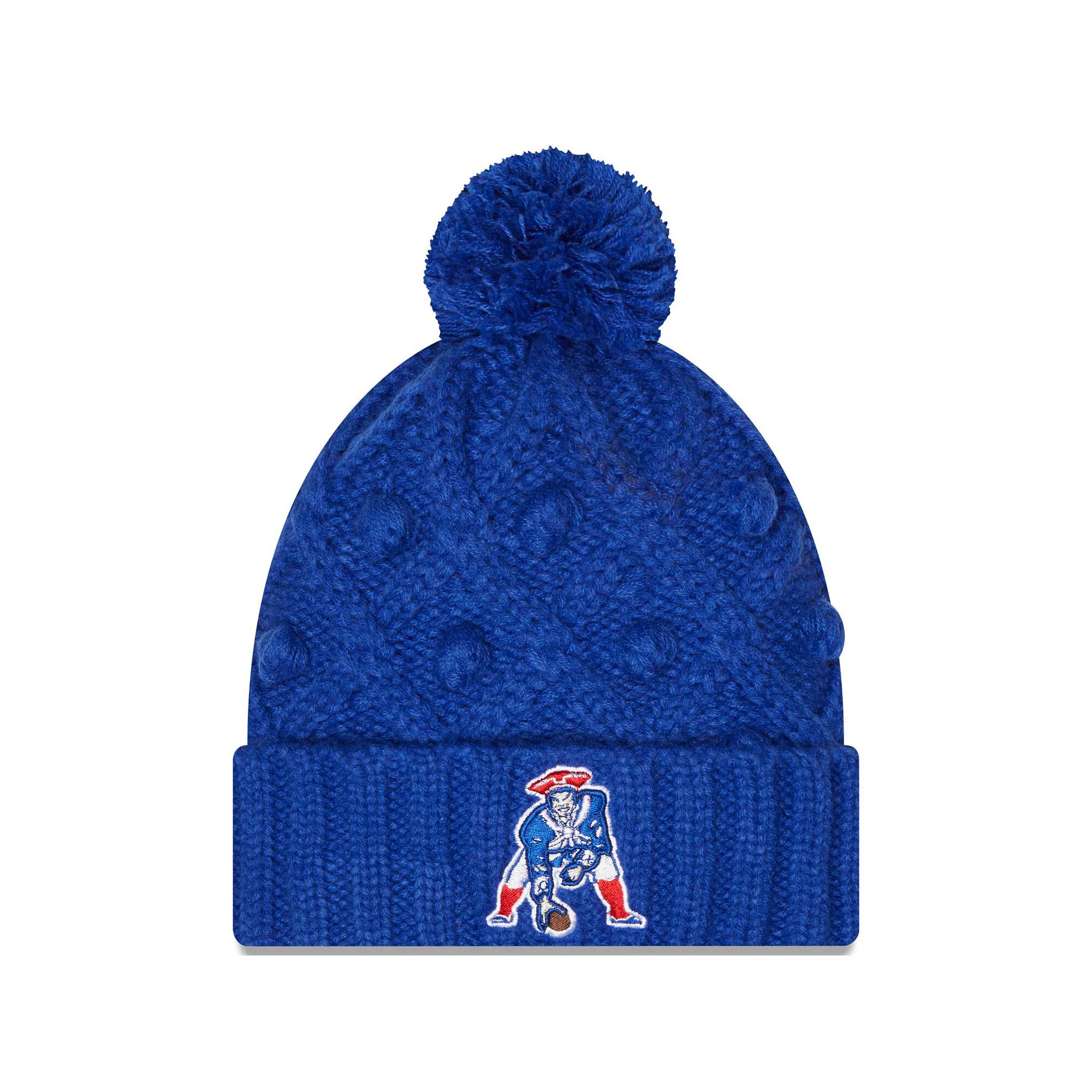 Women's New Era Royal New England Patriots Toasty Cuffed Knit Hat with Pom, Blue Product Image