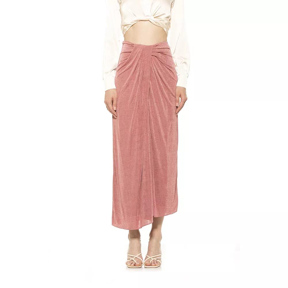Women's ALEXIA ADMOR Jeanette Front Draped Slinky Midi Skirt,  Product Image