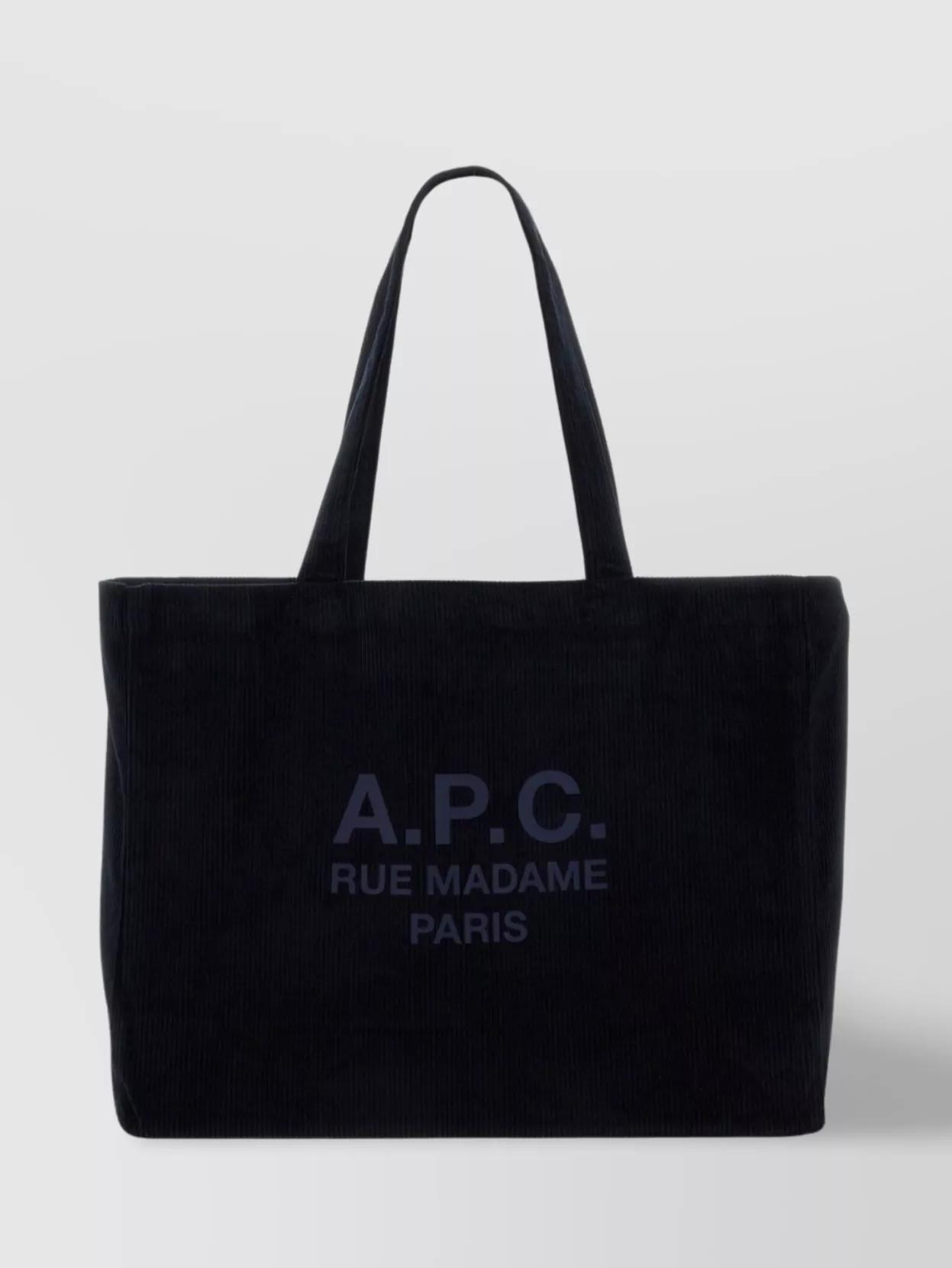 APC A.p.c. Dark Blue Corduroy Diane Shopping Bag Product Image