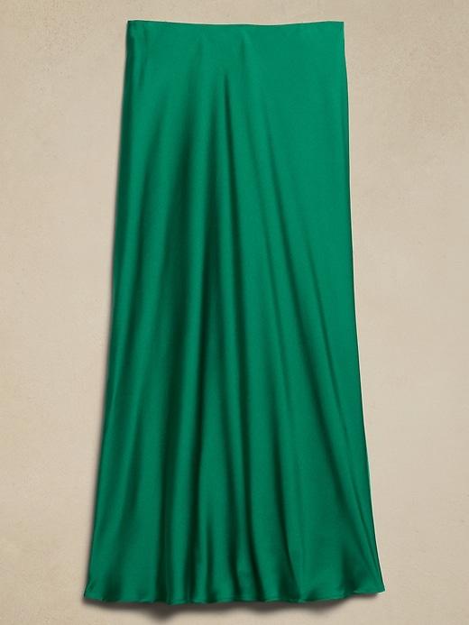 Satin Midi Slip Skirt Product Image