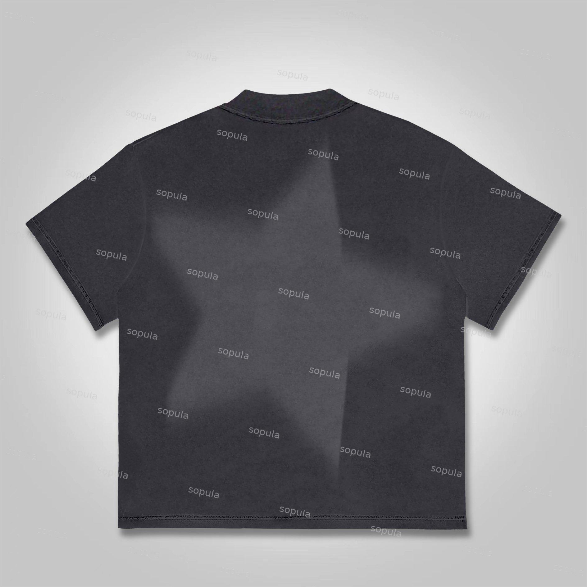 Men's Casual Virtual Shadow Graphics Cotton Short Sleeve T-Shirt Product Image