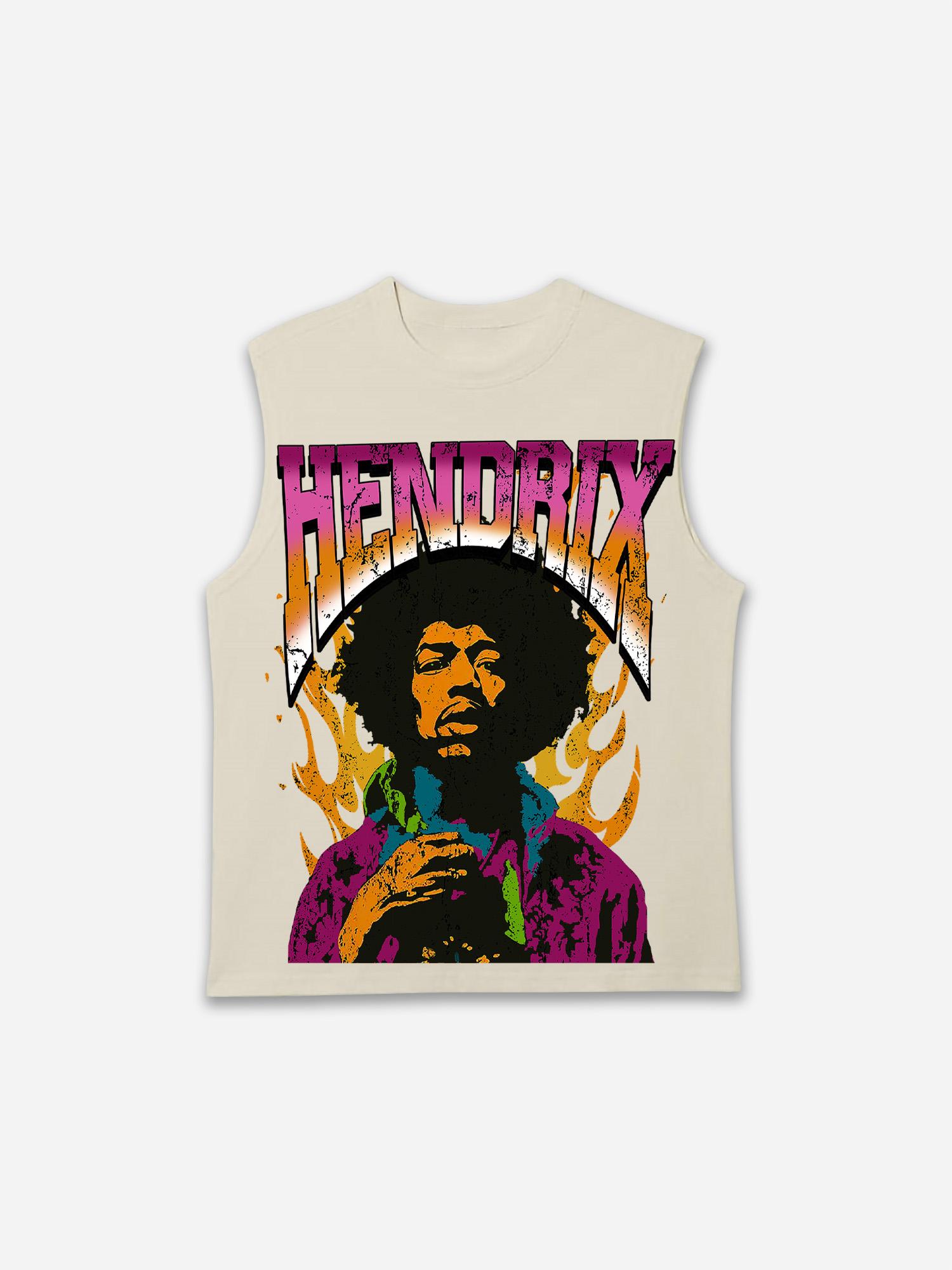 Sopula Jimi Hendrix Print Cotton Tank Top Product Image