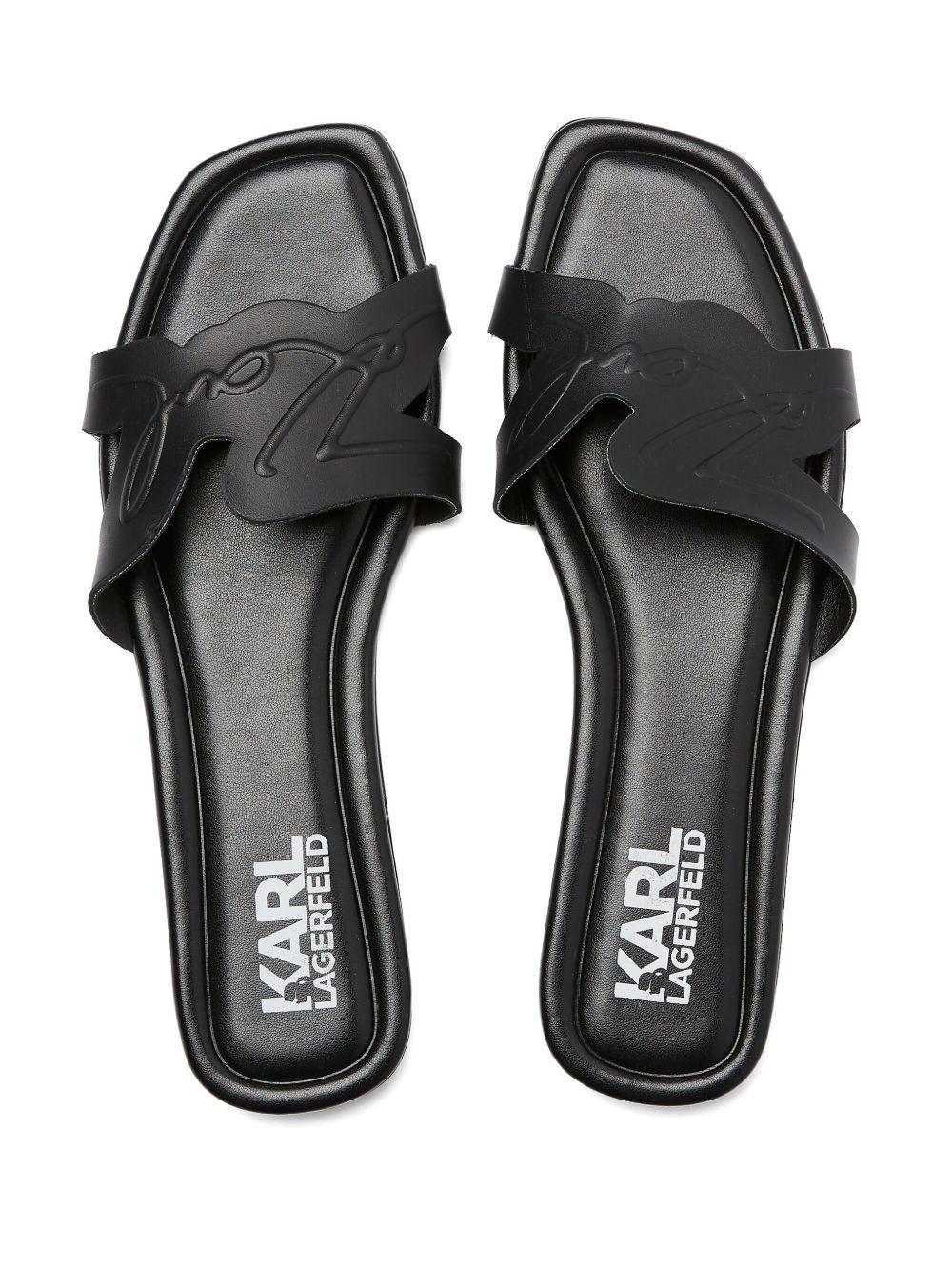 logo-embossed leather sandals Product Image