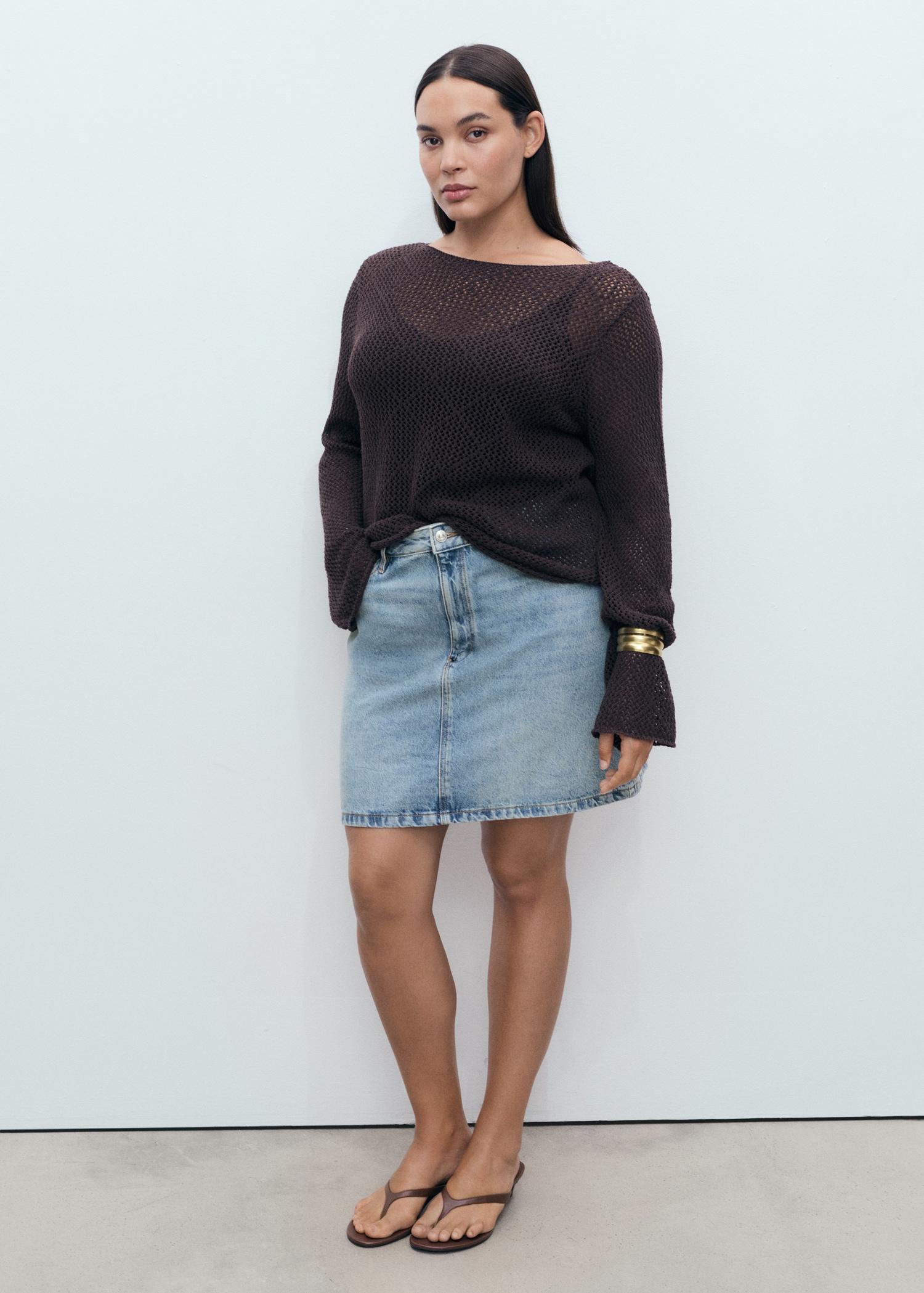 Denim short skirt - Women | MANGO USA Product Image