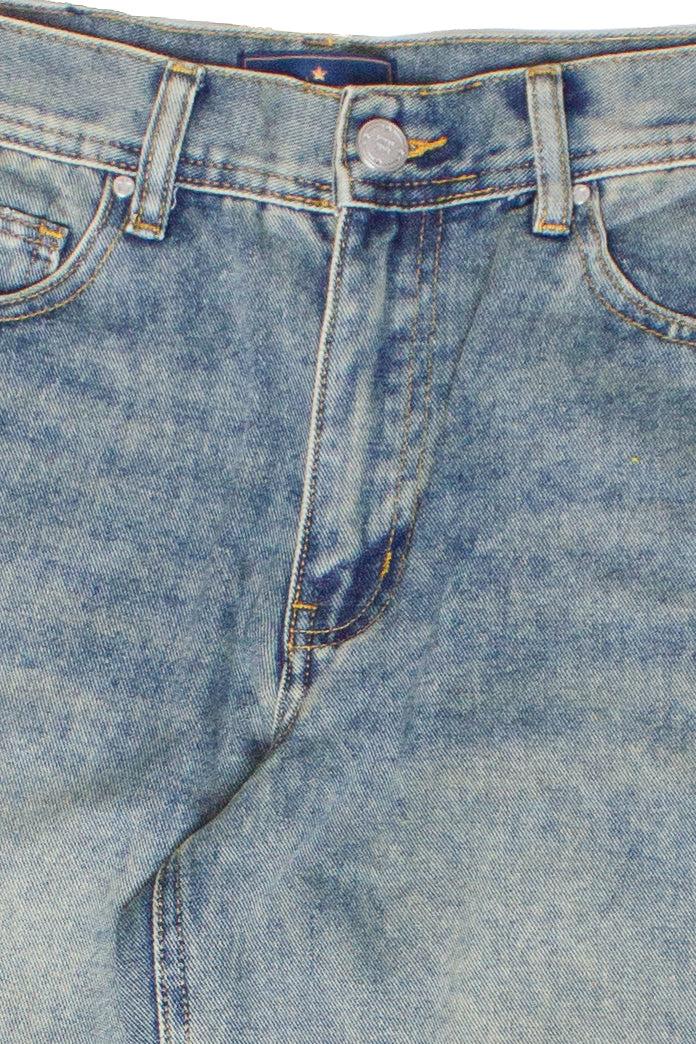 Wide Leg Grunge Wash Jeans Product Image