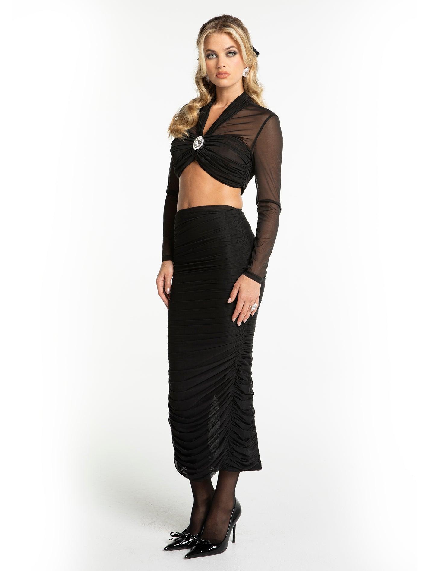 Pia Mesh Top (Black) (Final Sale) Product Image