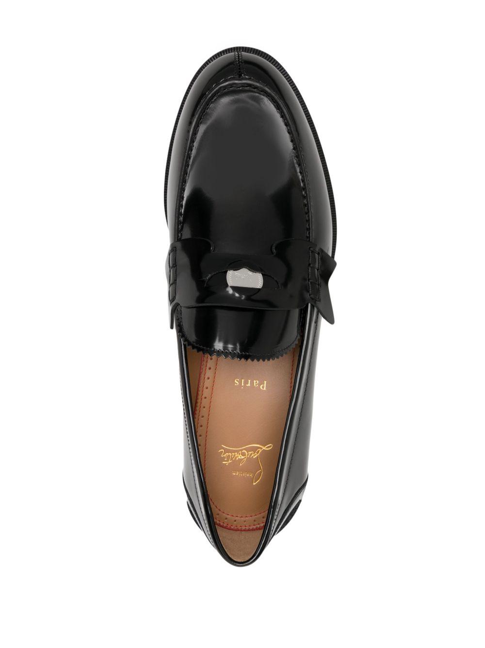 logo-engraved penny leather loafers Product Image