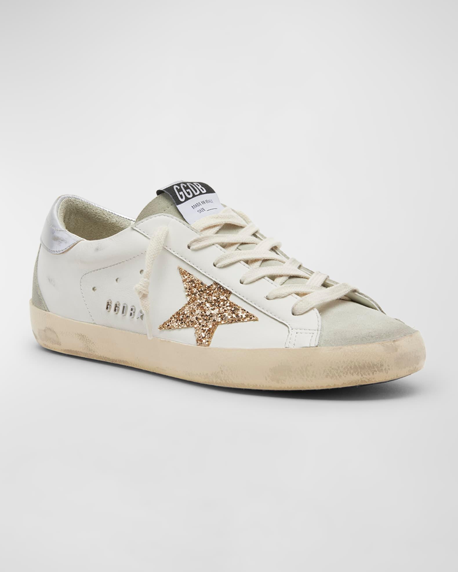 Superstar Leather Glitter Low-Top Sneakers Product Image