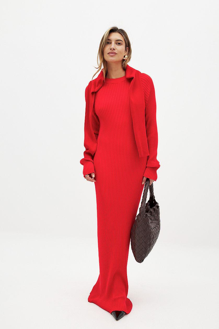 Knitted Ribbed Maxi Dress Product Image