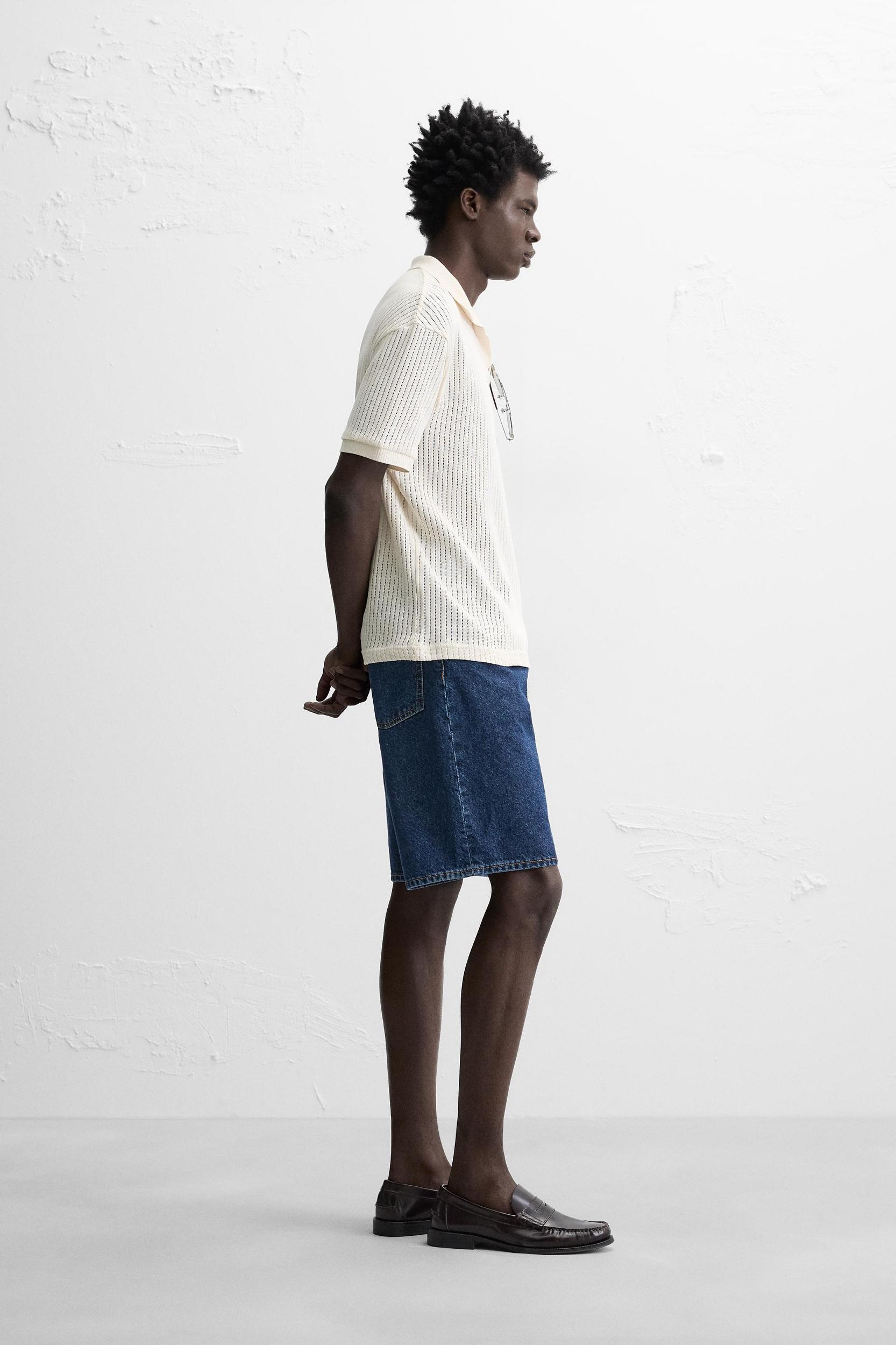 TEXTURED KNIT POLO SHIRT Product Image