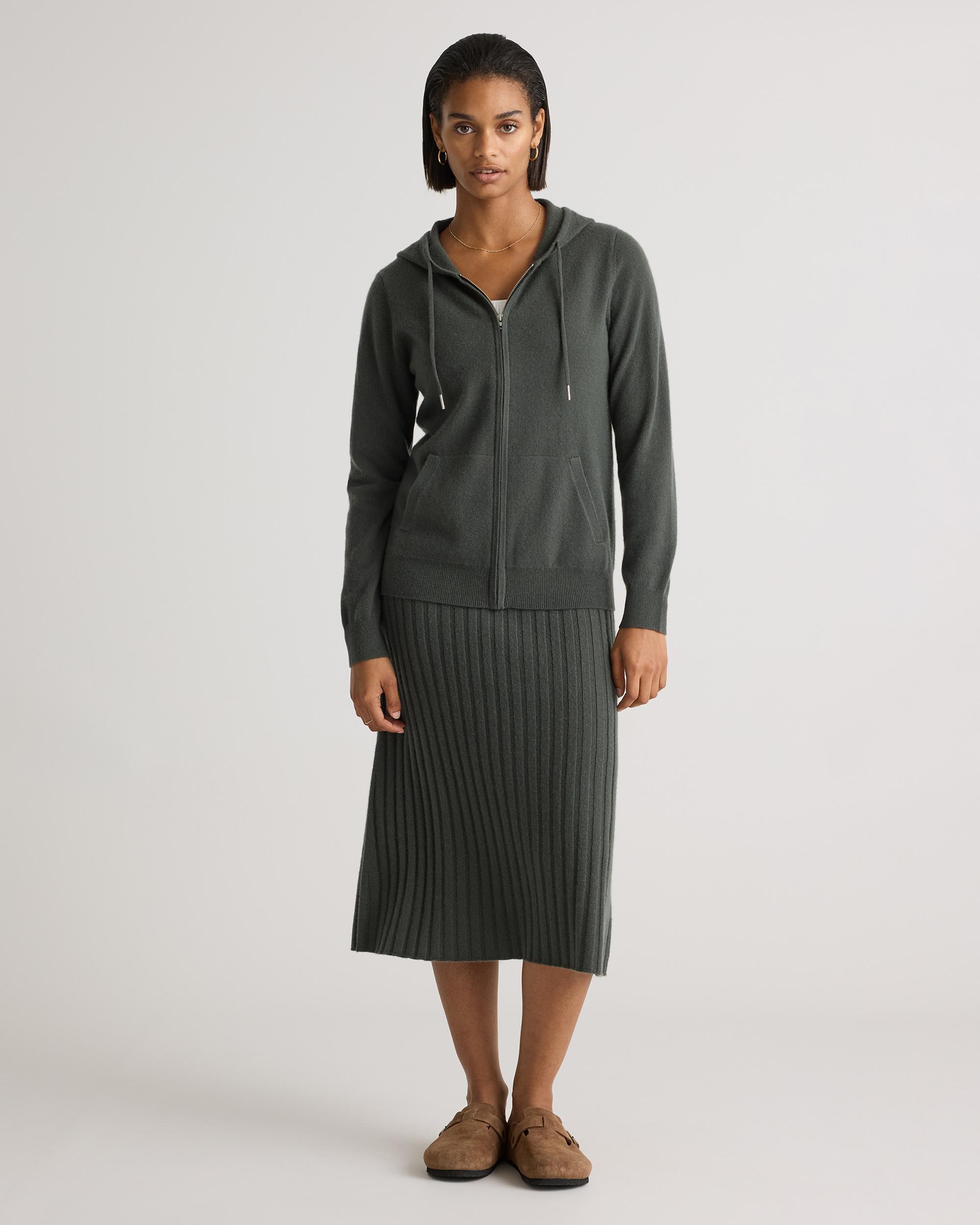 Quince | Women's Mongolian Cashmere Full-Zip Hoodie Size XL Product Image