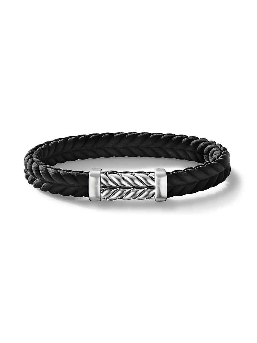 David Yurman Men's Chevron Black Rubber Link Bracelet at Nordstrom,  Product Image