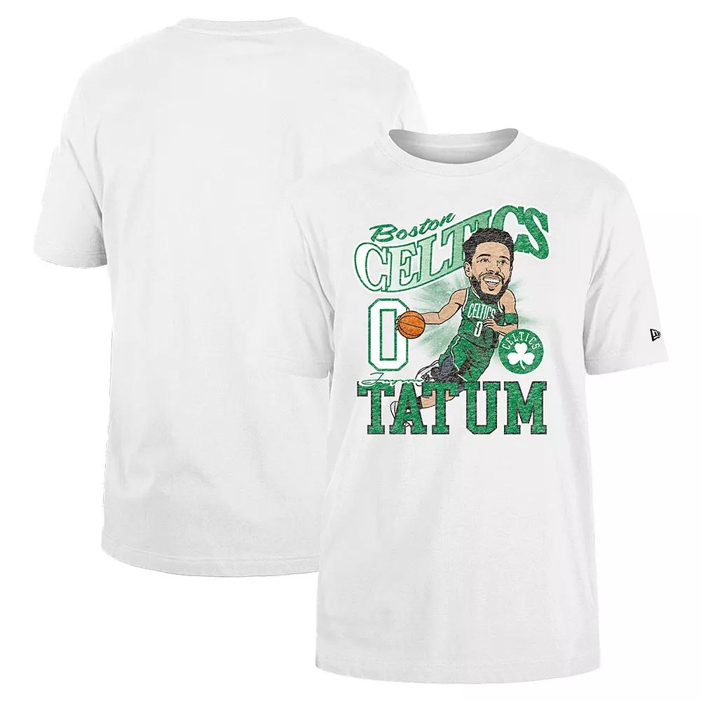 Men's New Era Jayson Tatum White Boston Celtics Caricature Player T-Shirt,  Product Image