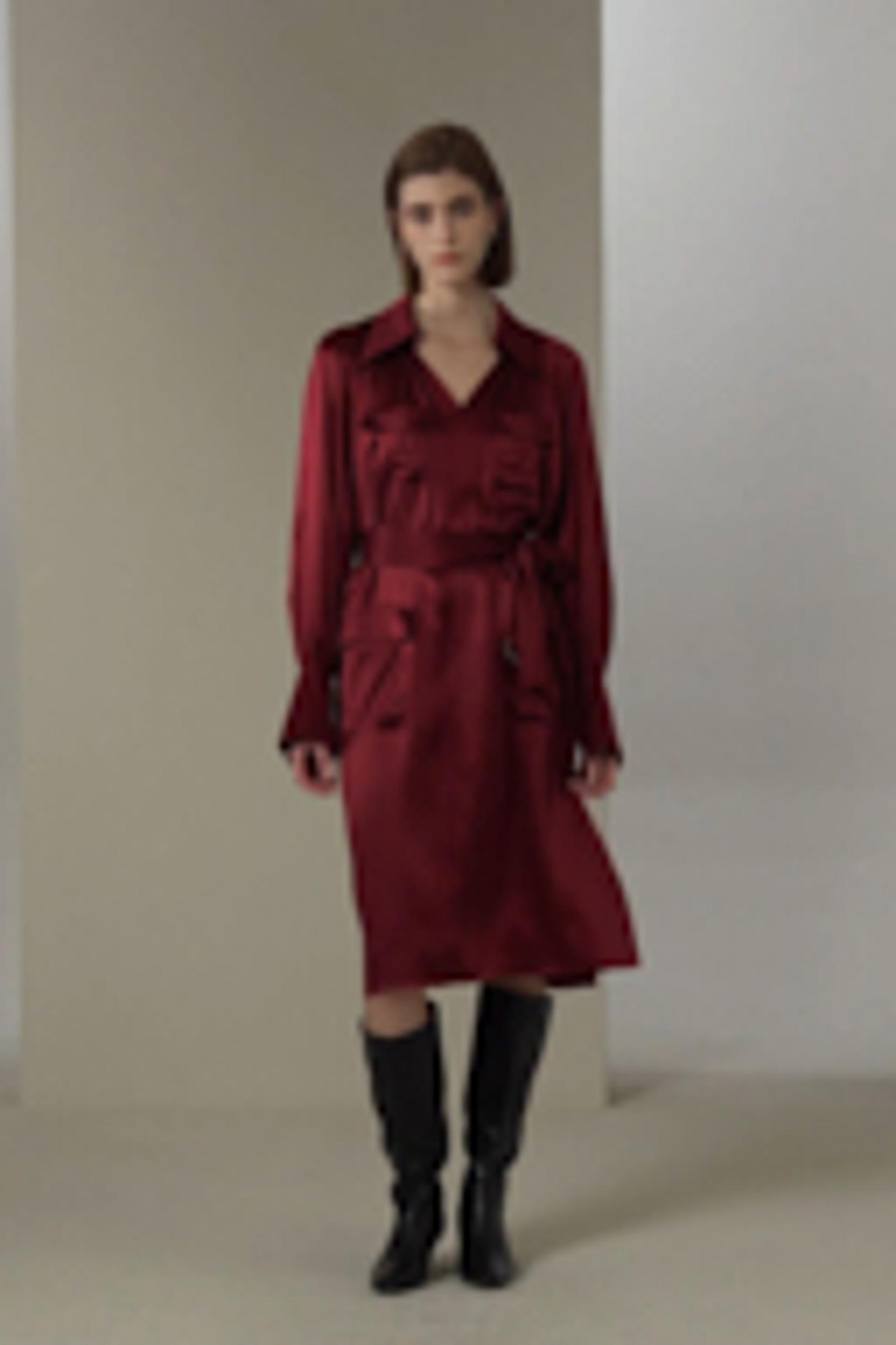 LILYSILK Silk Jacket Long - for Women - Barbados Cherry Soft Silk - Wardrobe Classic Shirt-Style V-Neck Coat XS Product Image