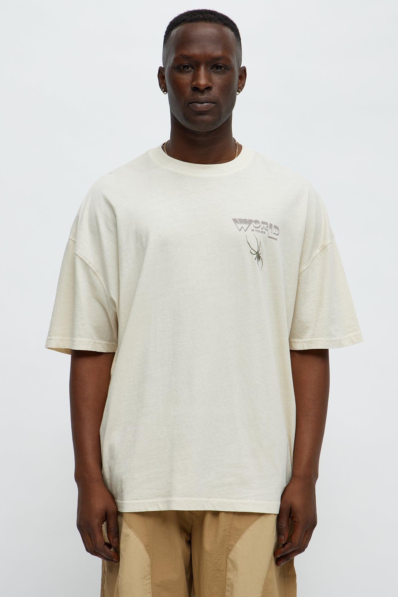 World Is Yours Oversized Short Sleeve Tee - Cream Male Product Image