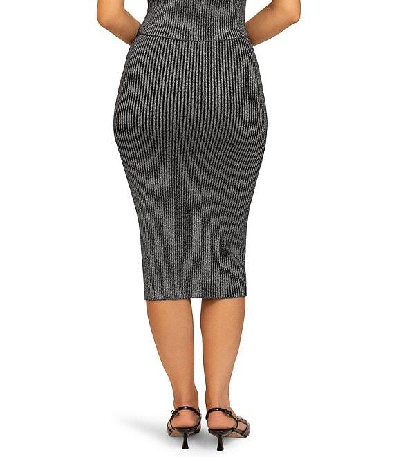 Stevie by Steve Madden Metallic Coordinating Midi Skirt Product Image