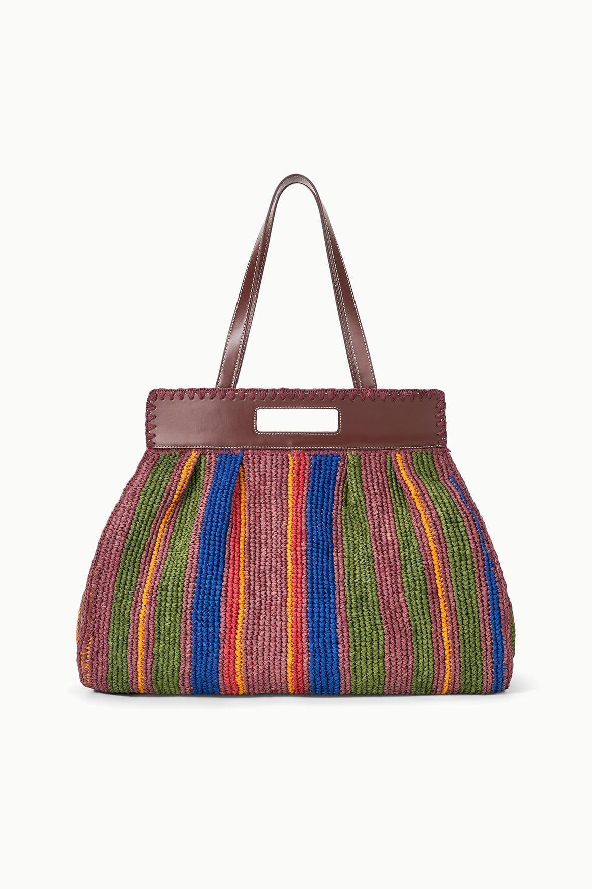 RUE TOTE BAG | JUNGLE STRIPE RAFFIA Product Image