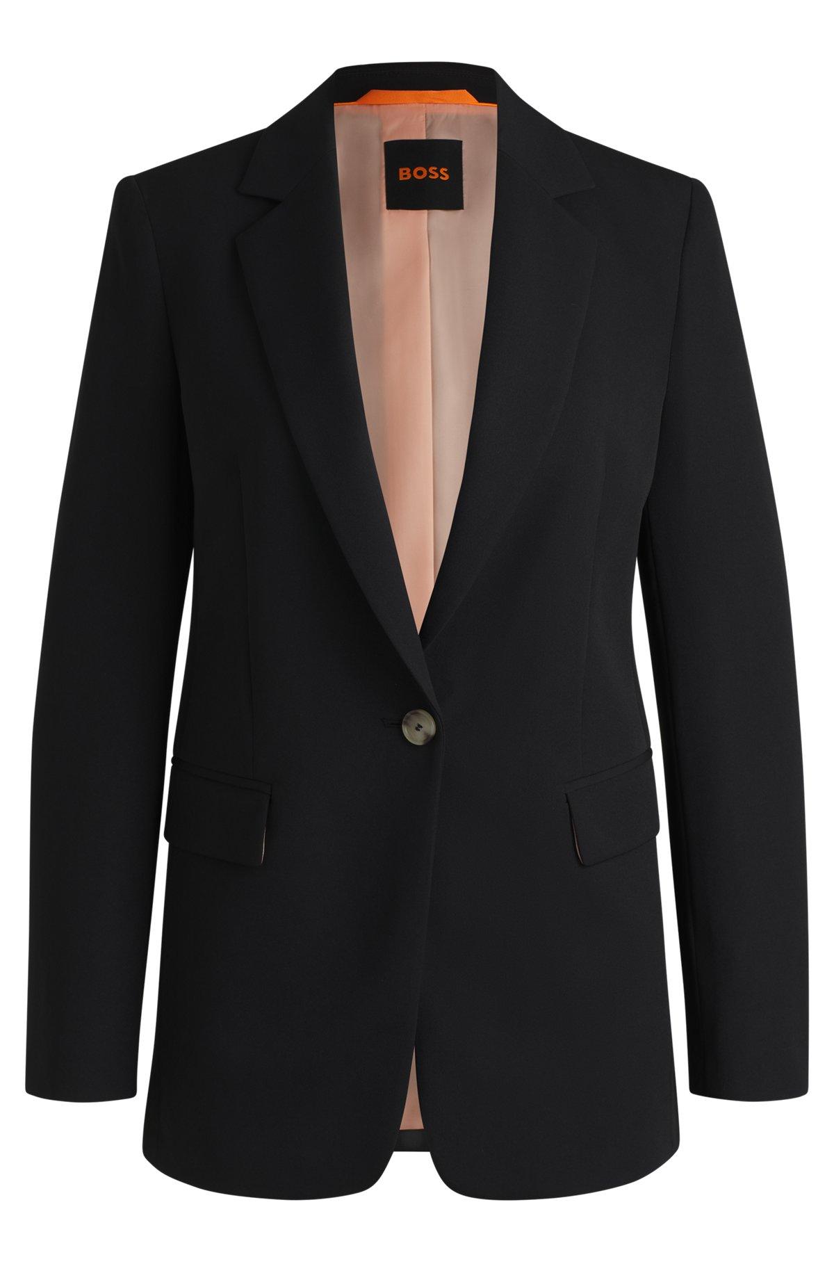 BOSS - Single-breasted jacket in stretch fabric - Black Product Image