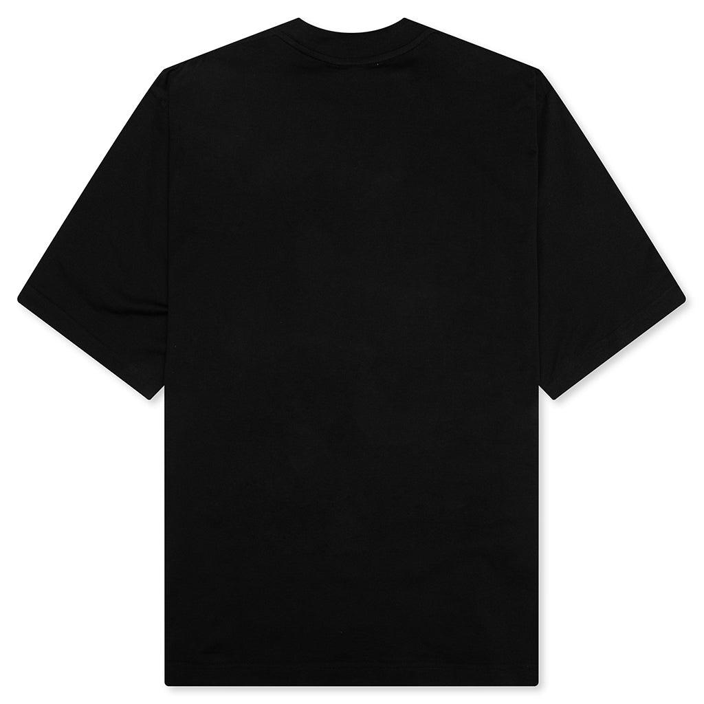 Cotton T-Shirt with Mended Patch - Black Male Product Image
