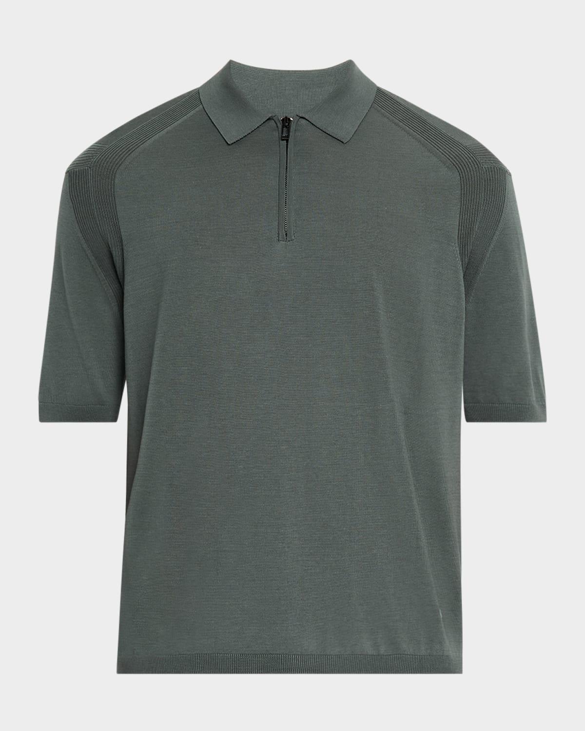Men's Quarter Zip Polo Shirt Product Image