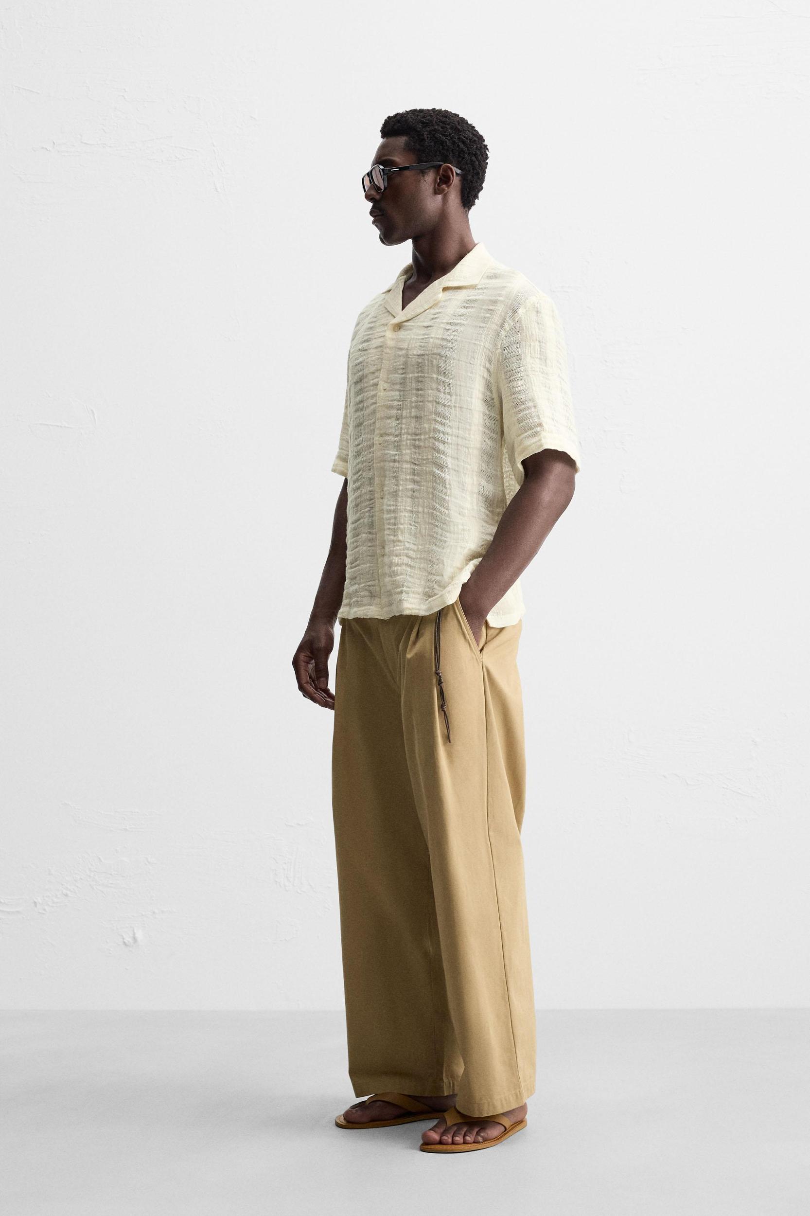 COTTON LINEN JACQUARD SHIRT Product Image