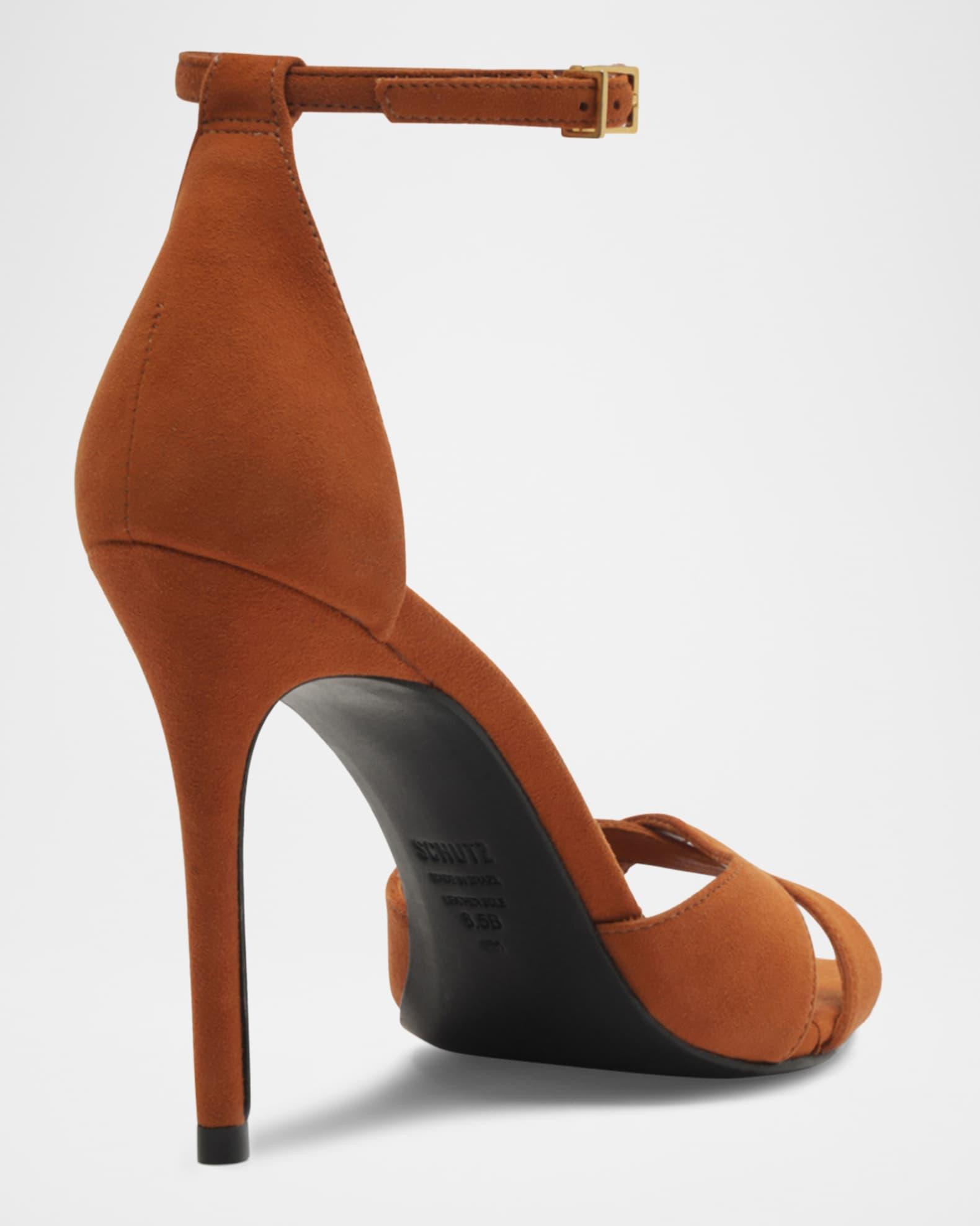 Hilda Leaf Suede Stiletto Sandals Product Image