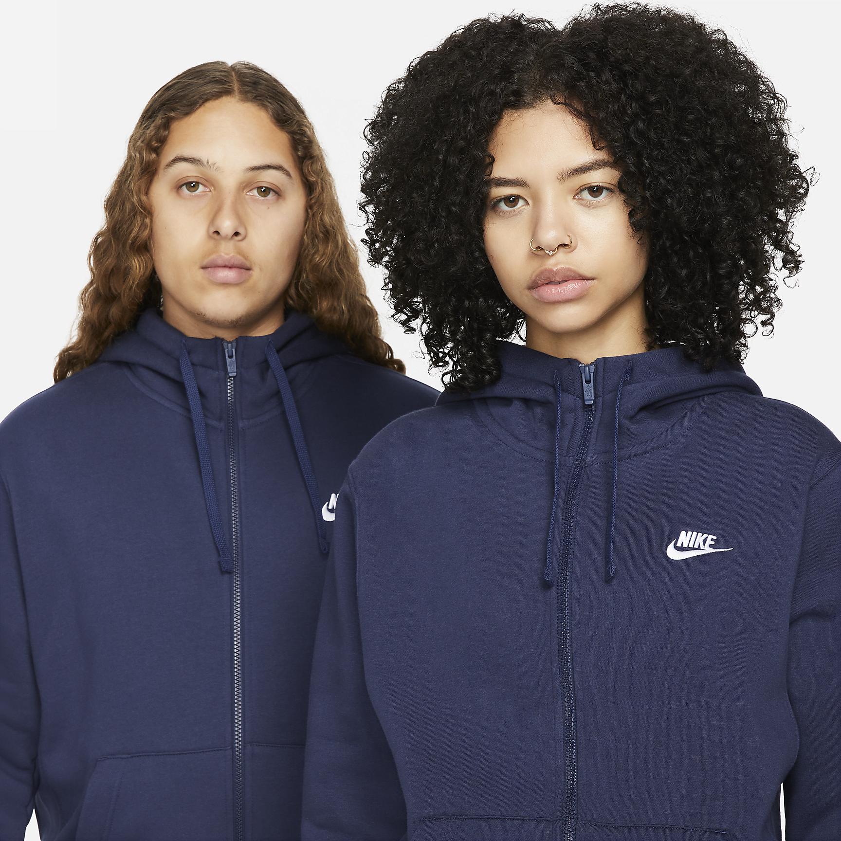 Mens Nike Sportswear Club Fleece Full-Zip Hoodie | BV2645-010 Product Image
