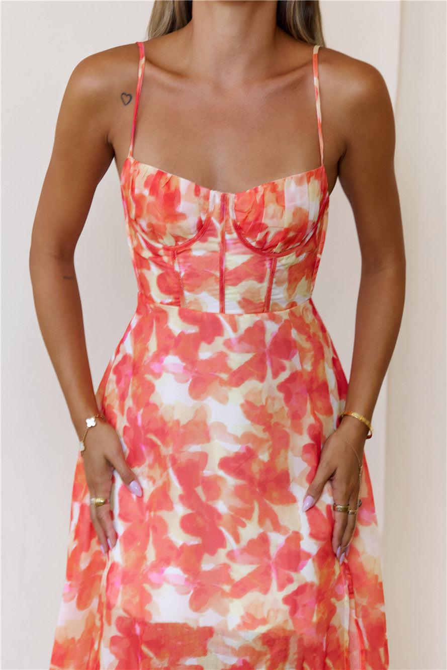 All Eyes Here Maxi Dress Orange Product Image