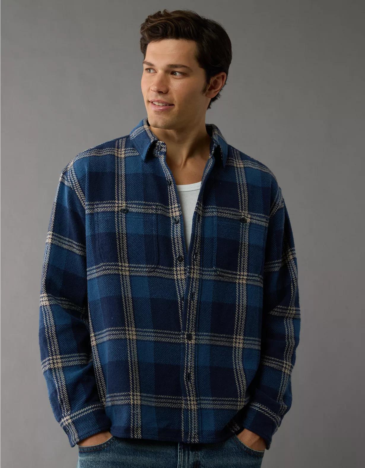 AE Textured Flannel Shirt Product Image