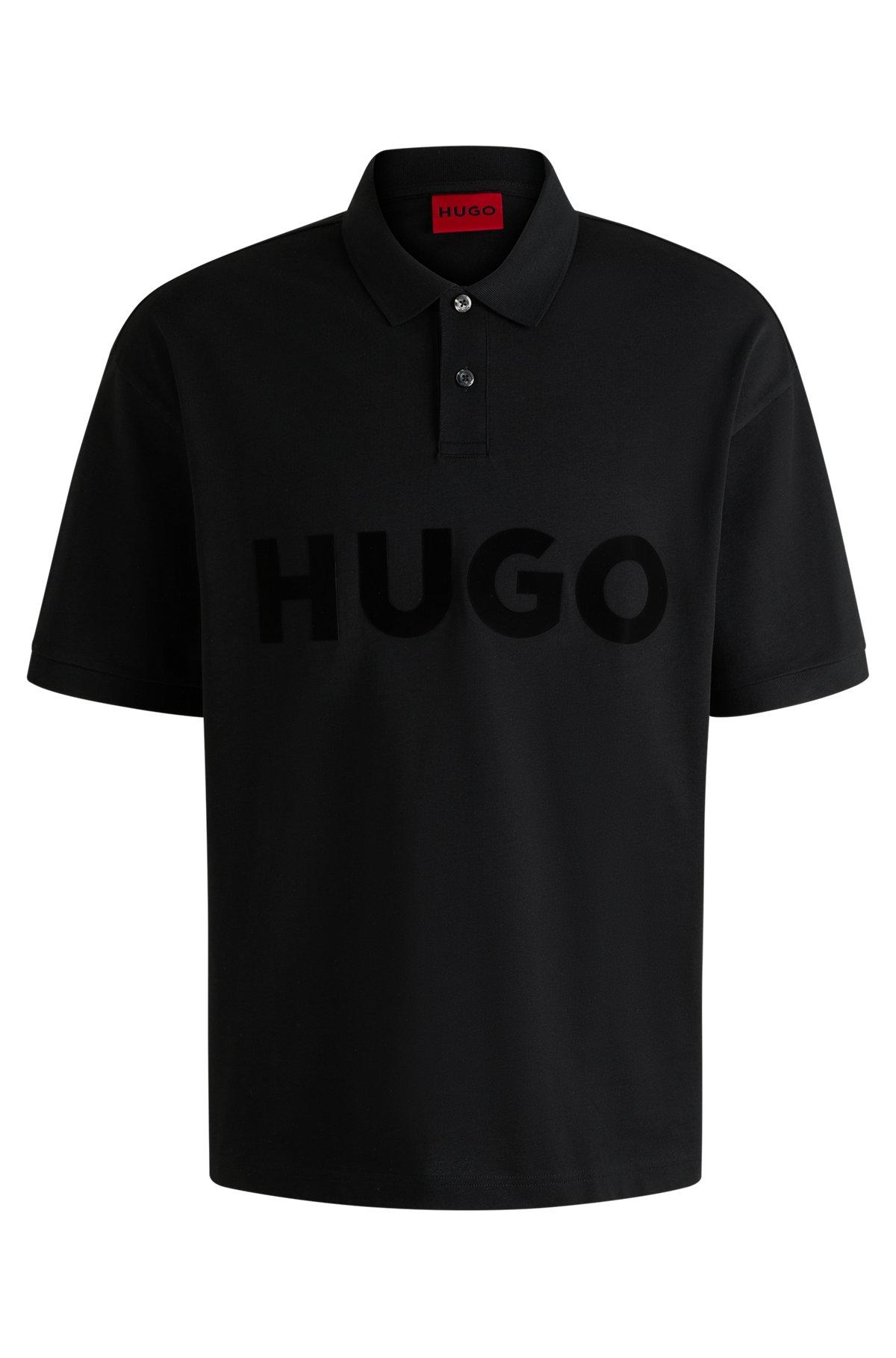 Oversize-fit polo shirt in cotton with tonal logo Product Image