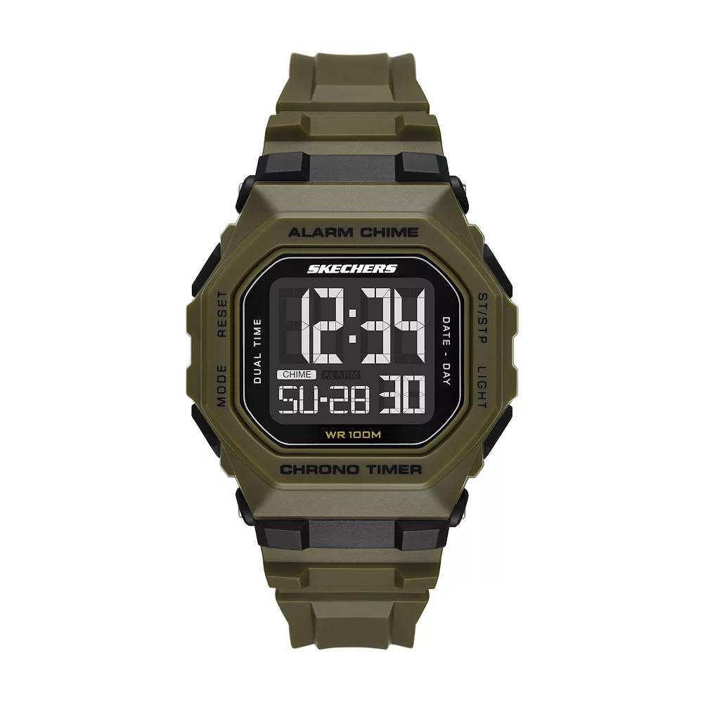 Skechers Whitfield Mens Chrono Timer Digital Watch Green Product Image
