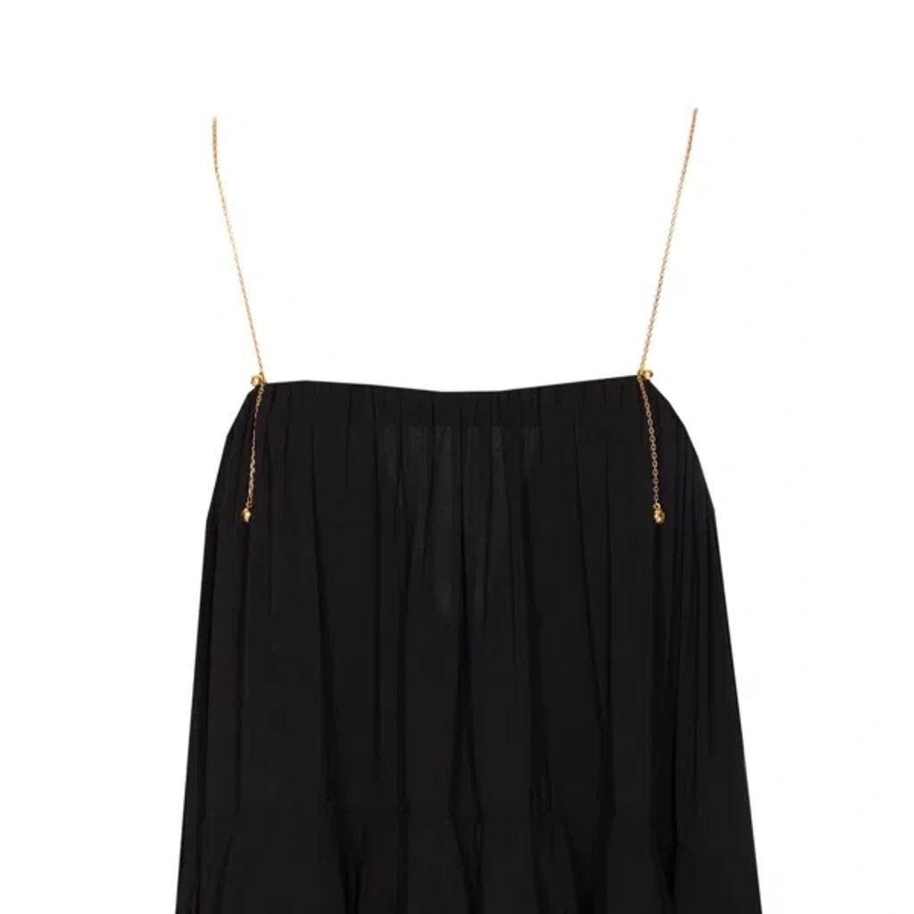 CHLOÉ Open-back Embellished Tiered Silk-georgette Maxi Dress In Black Product Image