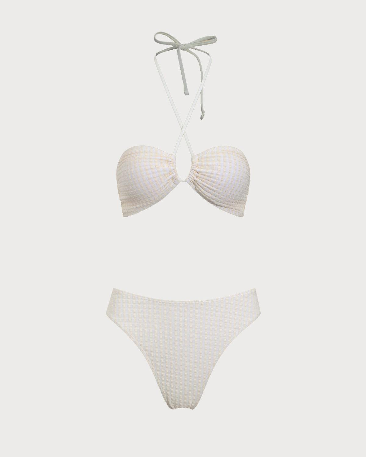 Beige Strapless Bikini Set Product Image