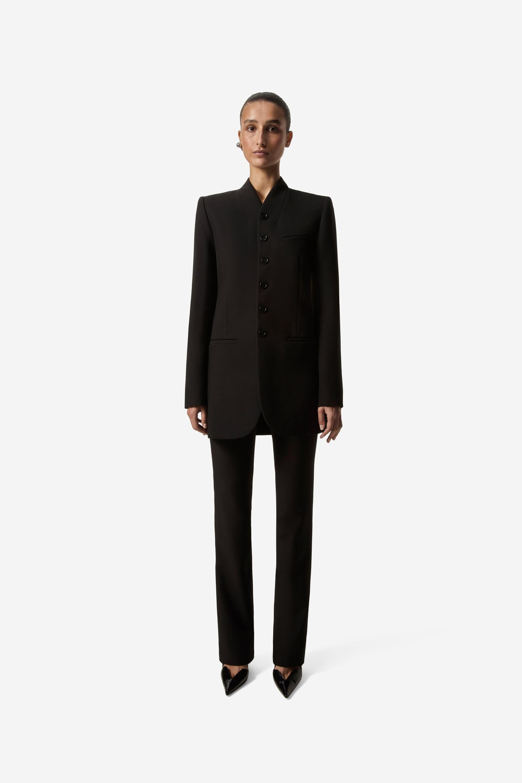 Long Trompe-L'Oeuil Tailored Jacket Product Image