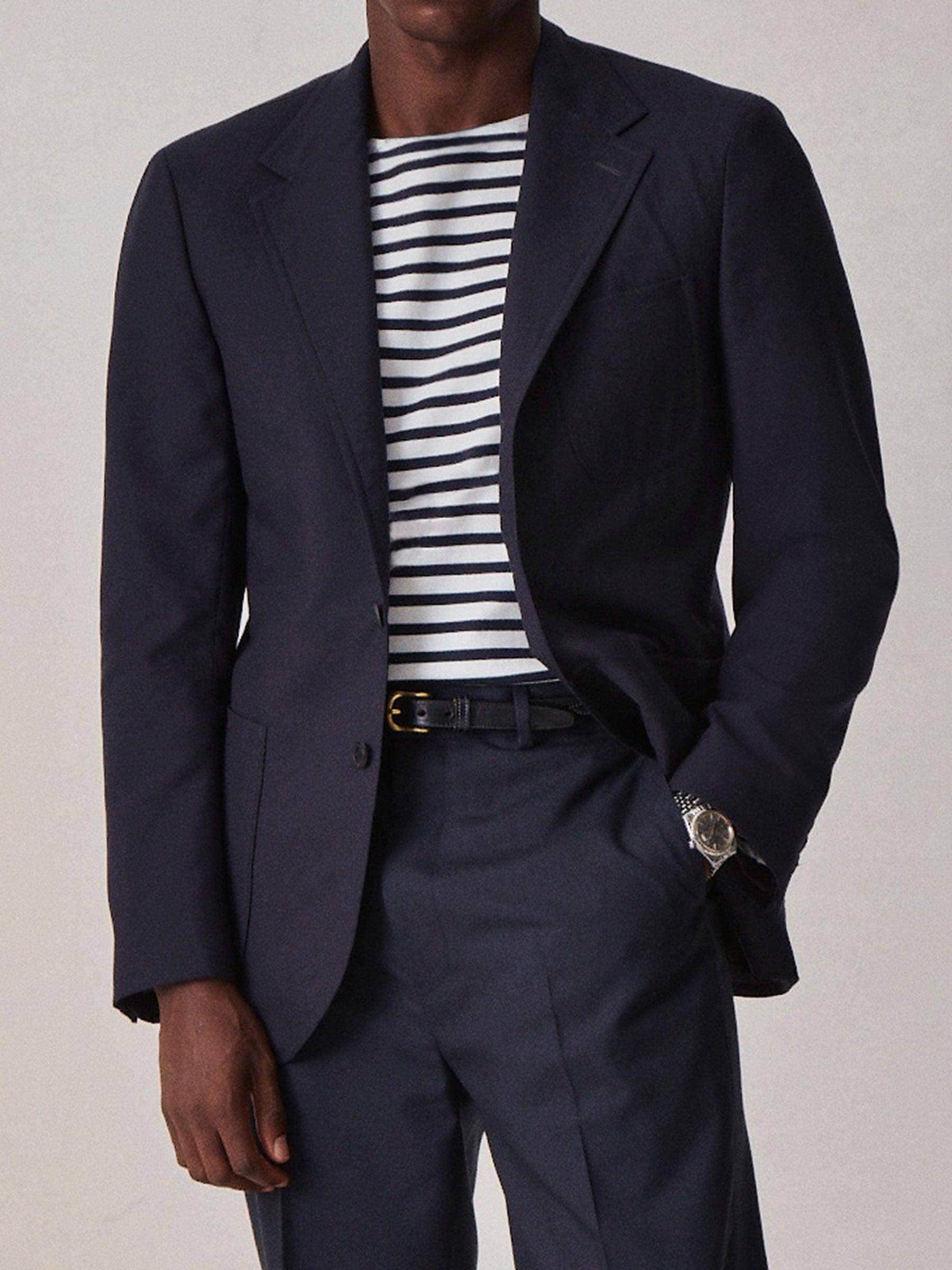 Navy Italian Three-Season Wool Graduate Blazer Product Image