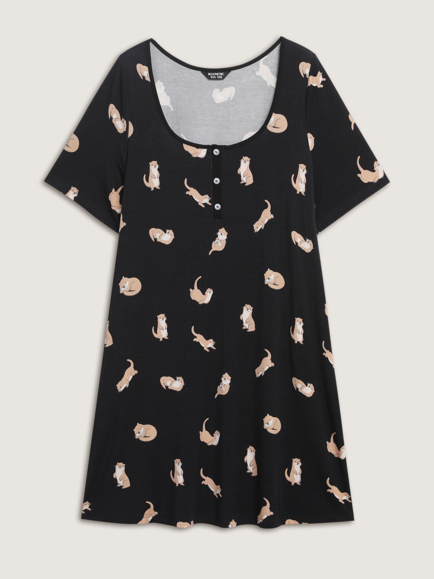 Otter Print Stretchy Lounge Dress Female Product Image