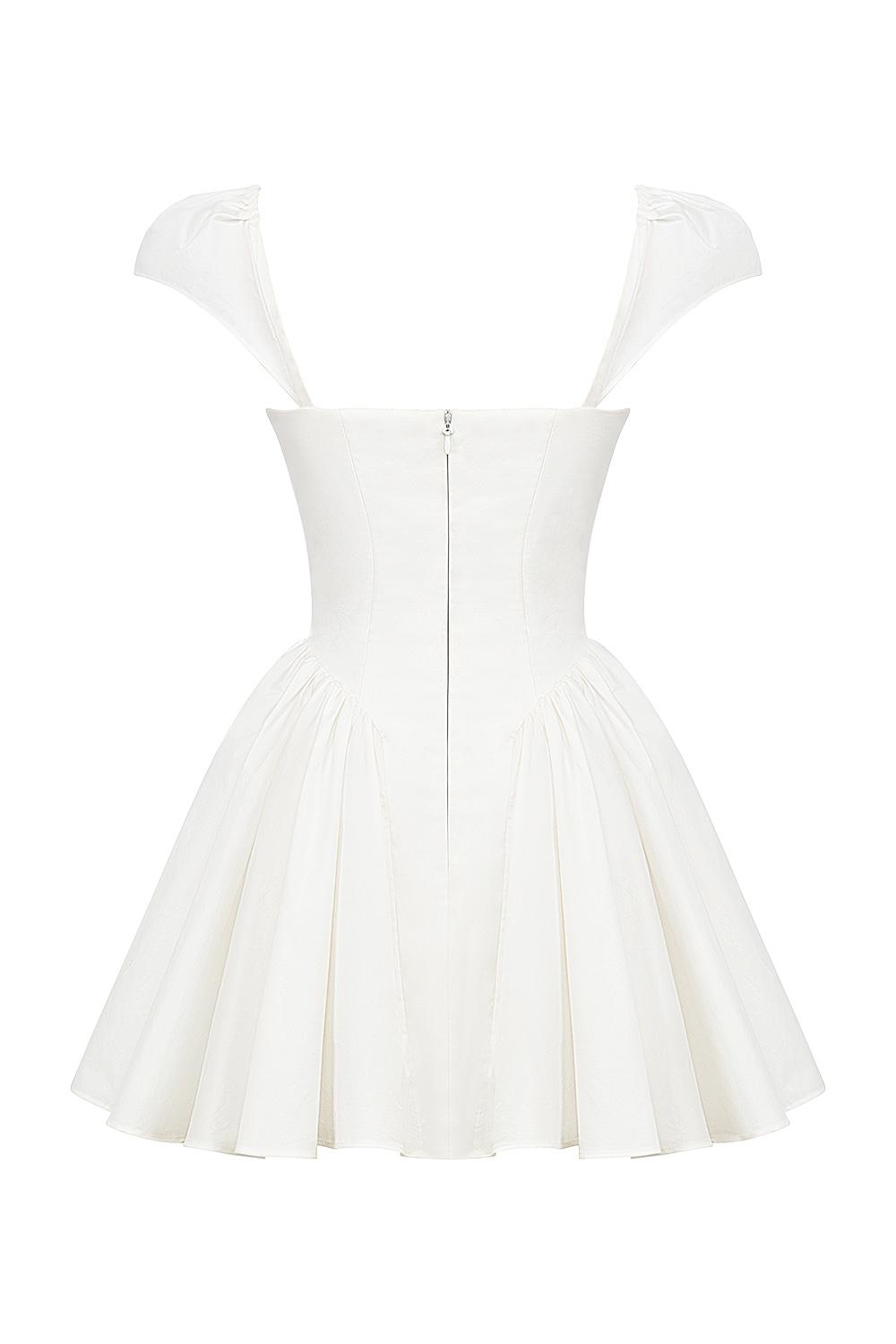 Florence  white cotton corset mini dress Product Image