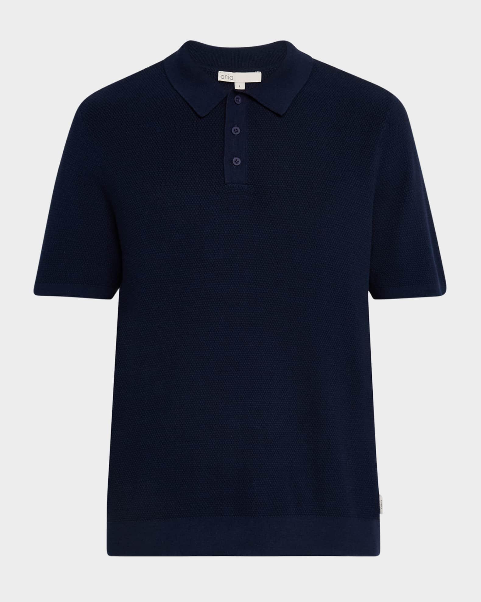 Mens Textured Knit Polo Shirt Product Image