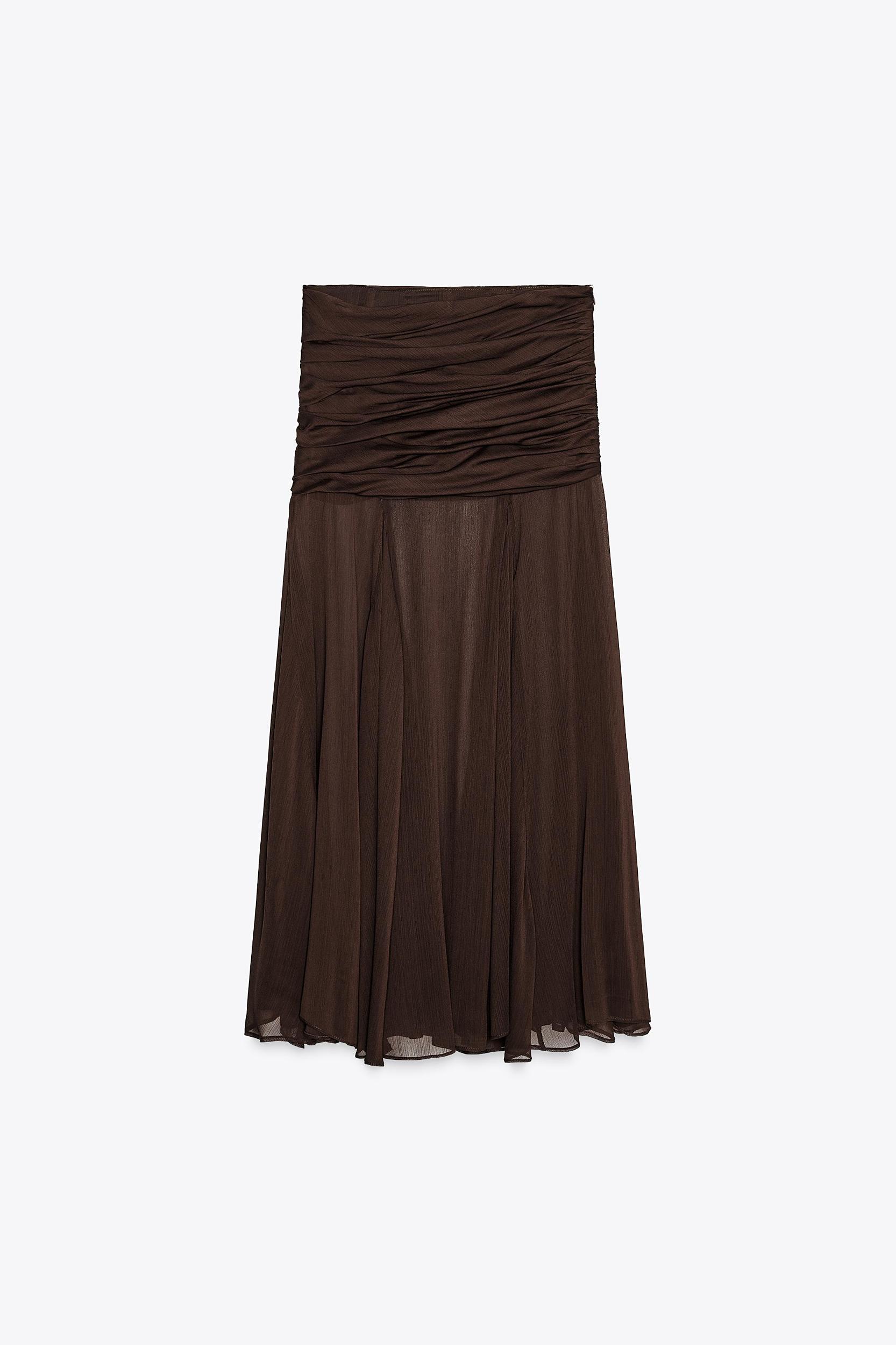 ZW COLLECTION SEMI-SHEER DRAPED SKIRT Product Image