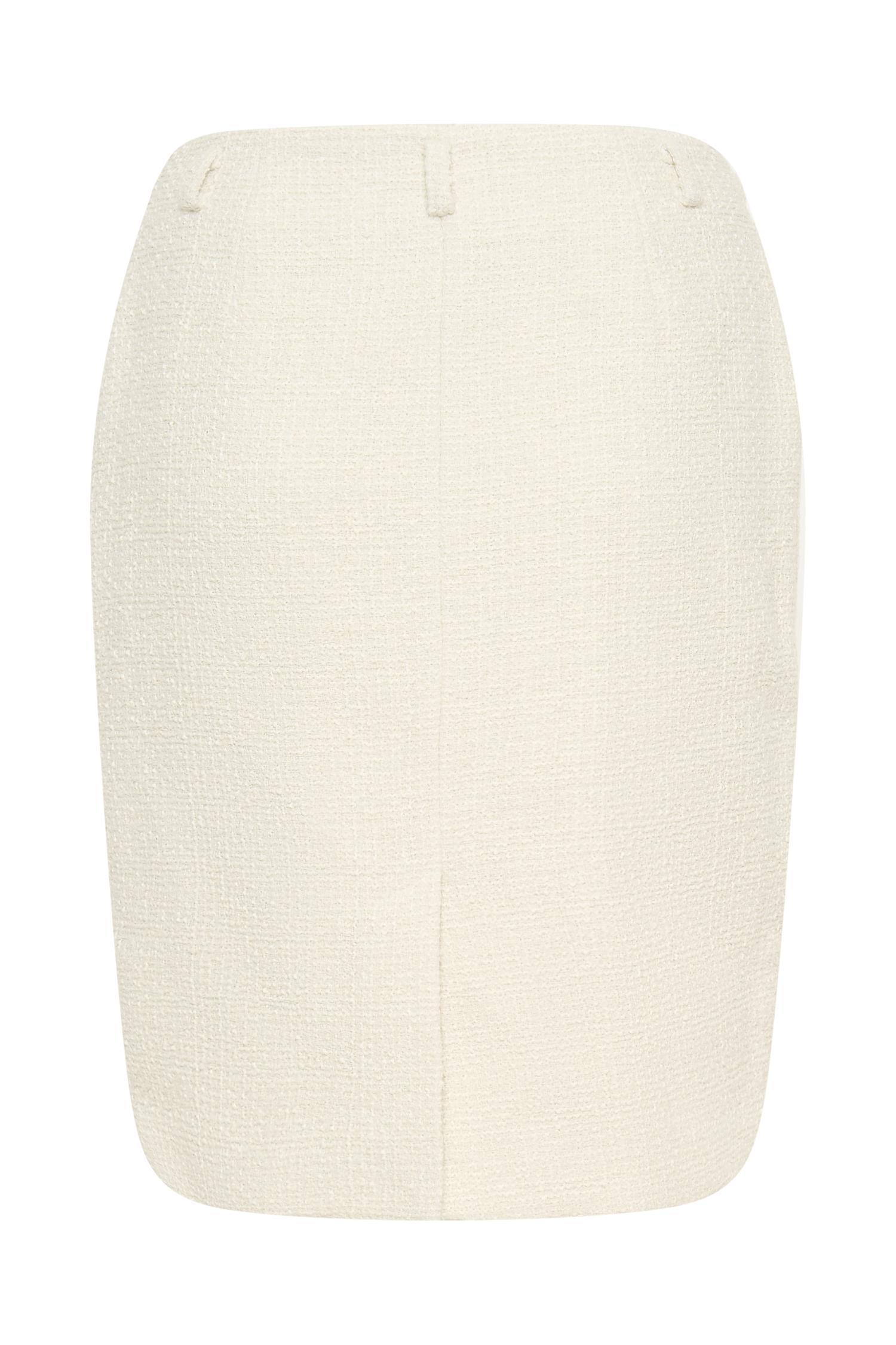 Addison Boucle Knee Length Skirt - Ivory Product Image