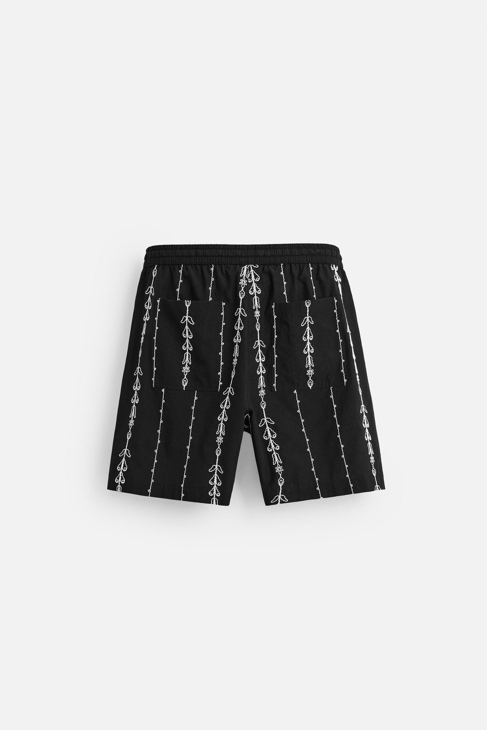 CONTRAST EMBROIDERY SHORTS Product Image