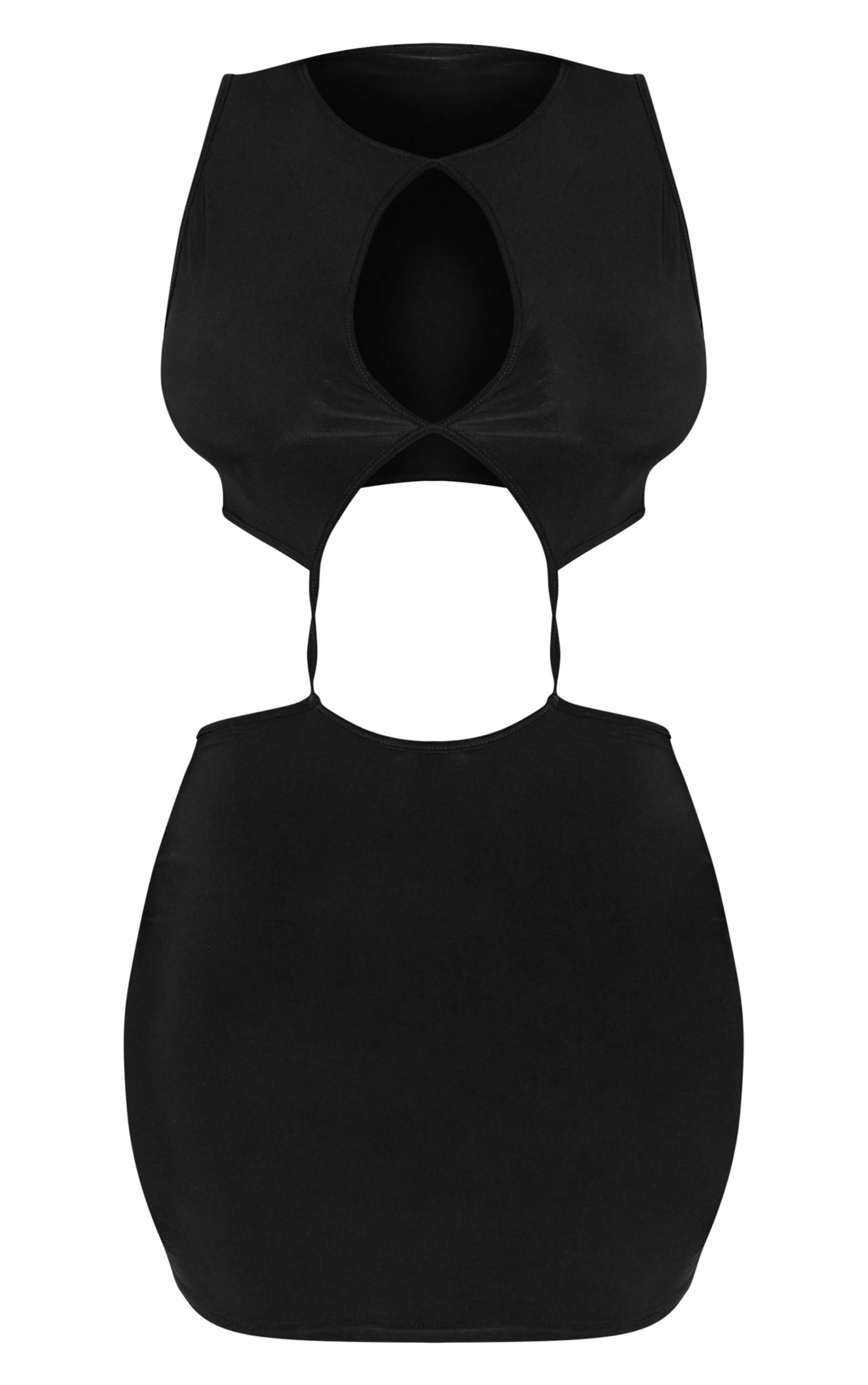 Shape Black Slinky Cut Out Backless Bodycon Dress Product Image
