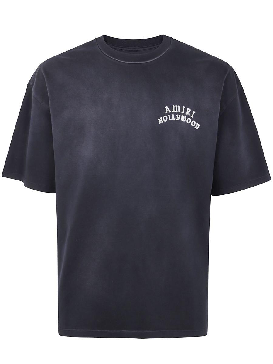 AMIRI Black Crewneck T-shirt With Logo Lettering On Front And Rear Product Image