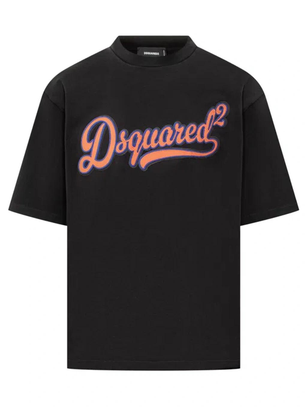 DSQUARED2 Loose Fit Cotton Logo T-shirt In Black Product Image