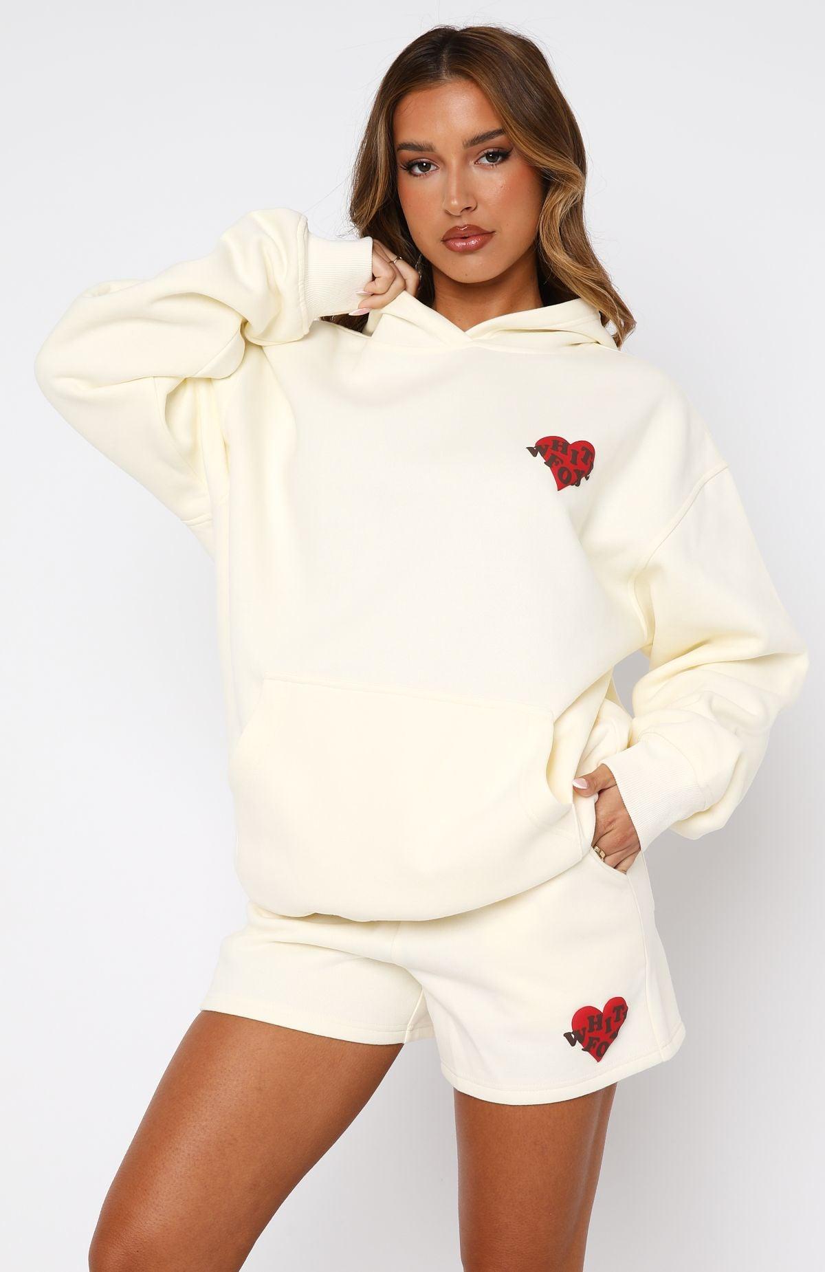 We Don't Talk Anymore Oversized Hoodie Cream Product Image